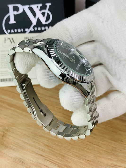 Arabic Silver Model (Black) Patni Watches