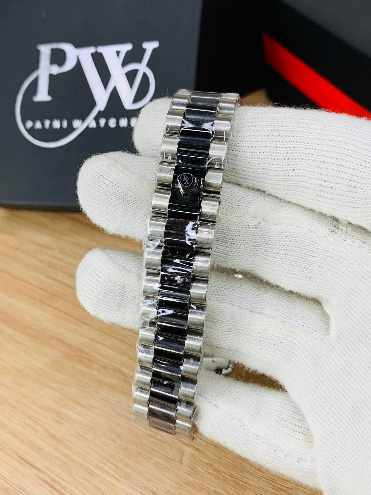 Black Stone Two Tone Model Patni Watches
