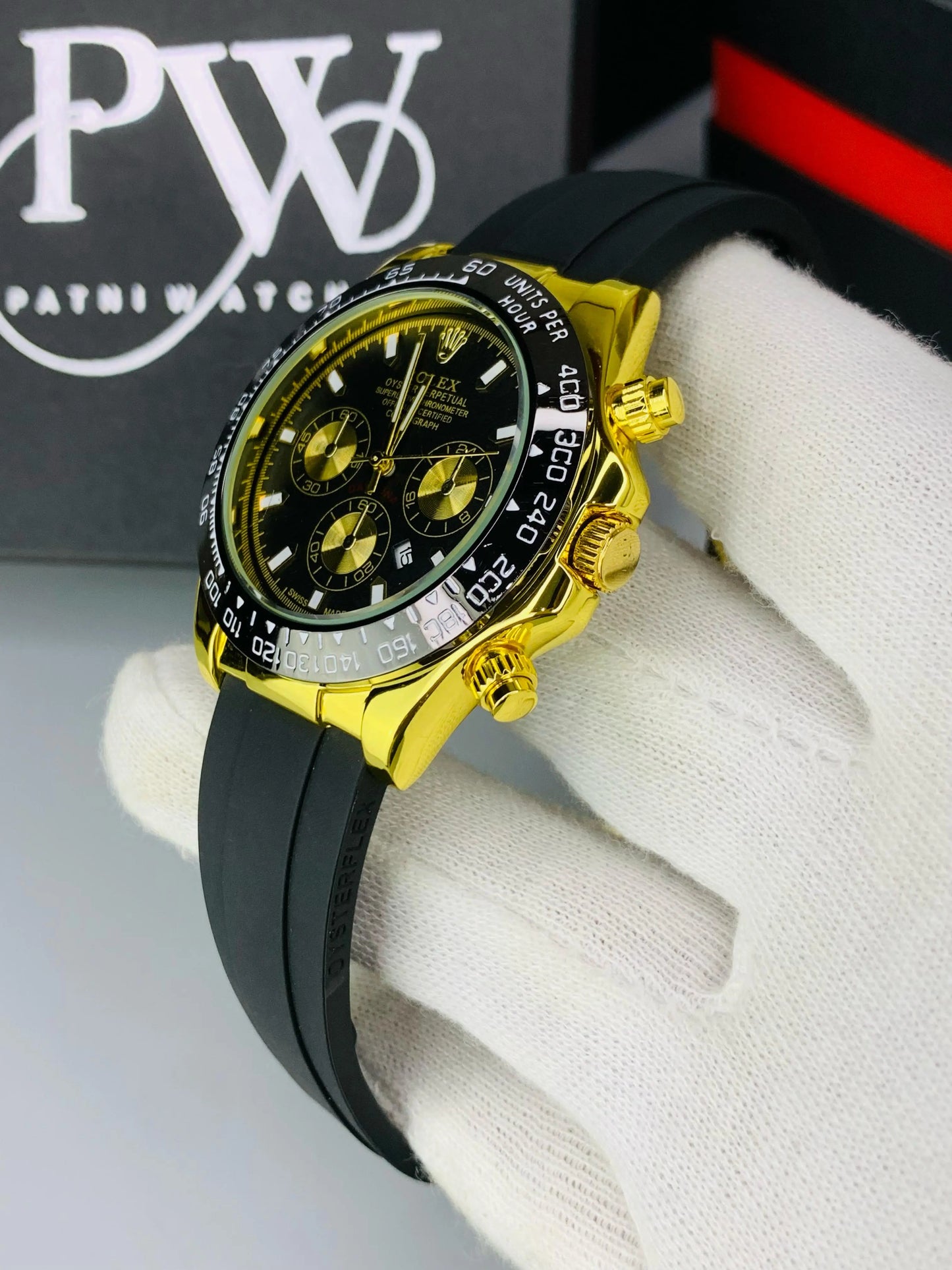 Daytona Stone Strap (Black Gold) Patni Watches