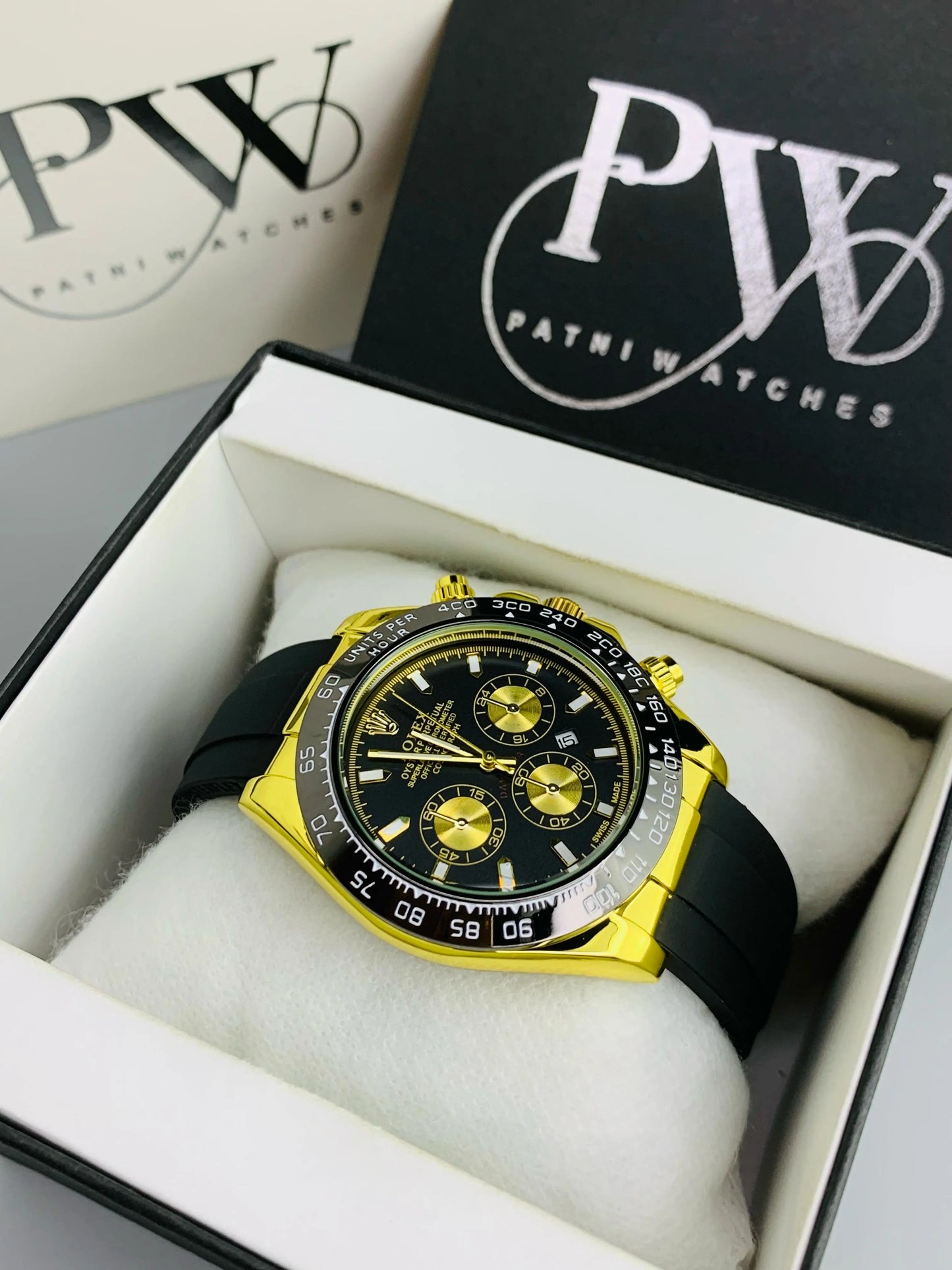 Daytona Stone Strap (Black Gold) Patni Watches