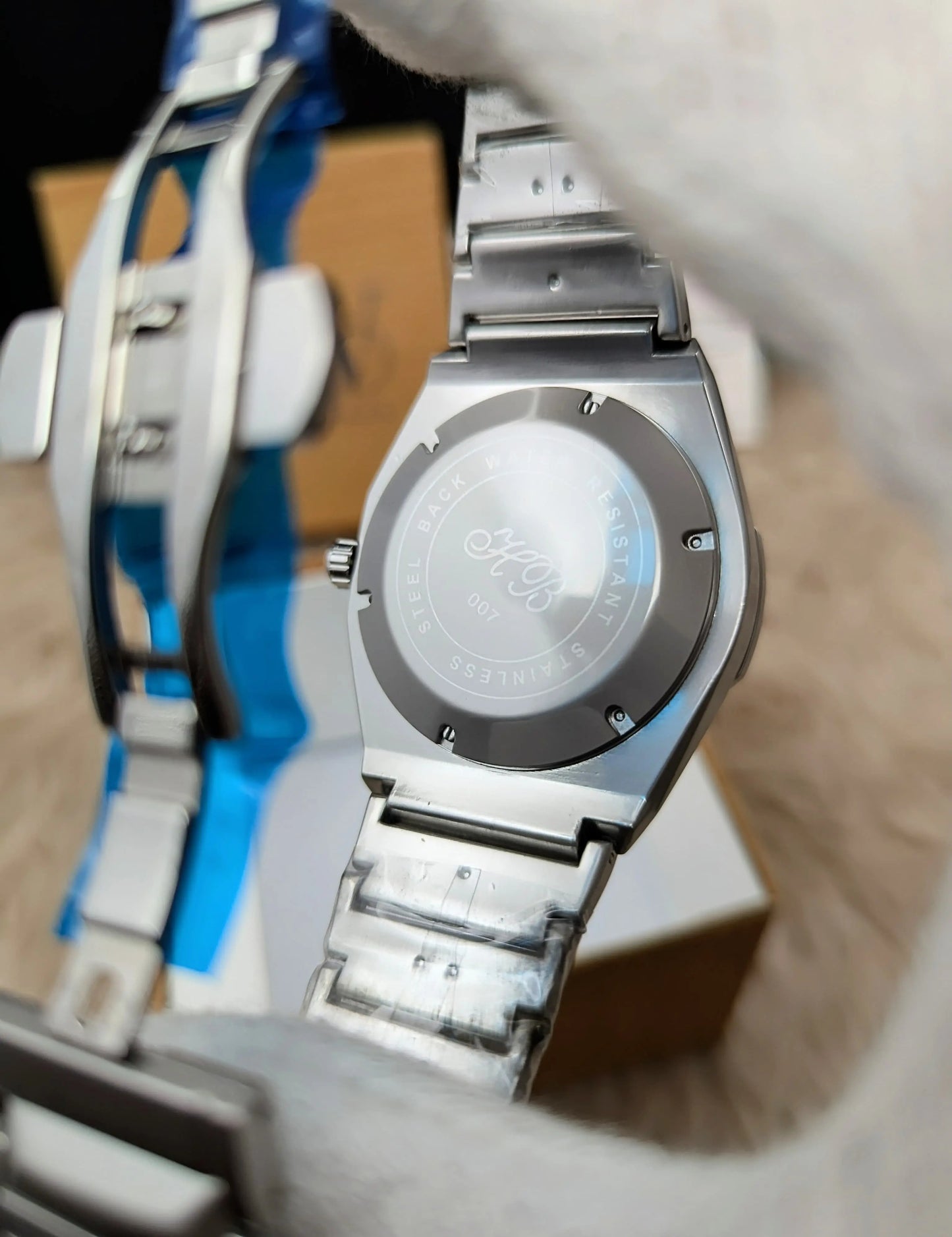Diamond Cut | Date Adjustment | Texture Chain (Plain Grey) Patni Watches