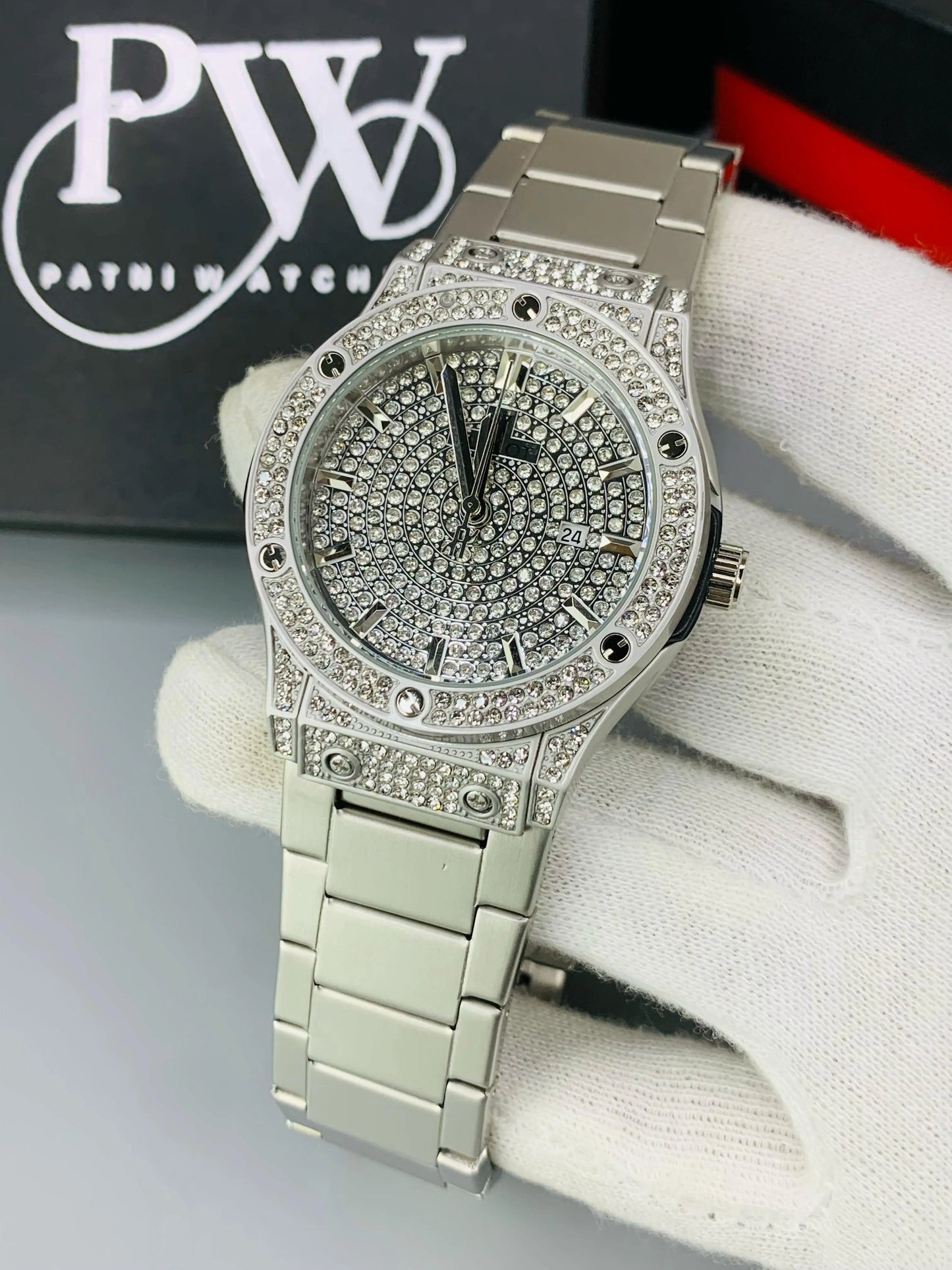 HB Full Stone Model (Grey) Patni Watches
