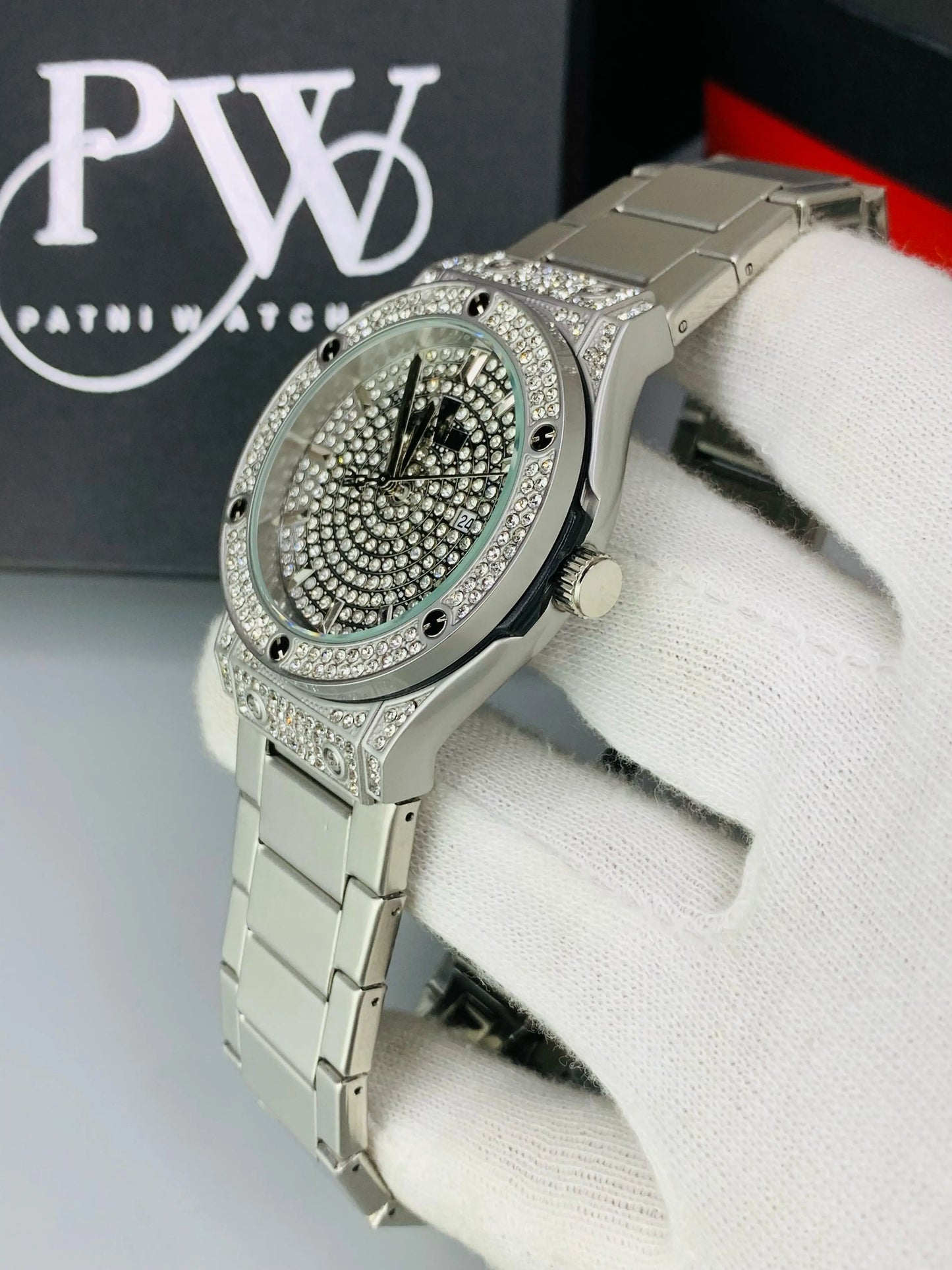 HB Full Stone Model (Grey) Patni Watches