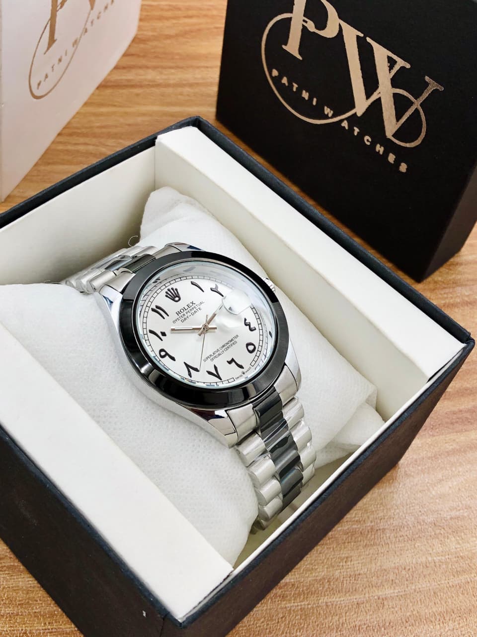 Stone Two Tone Model (Arabic White) Patni Watches