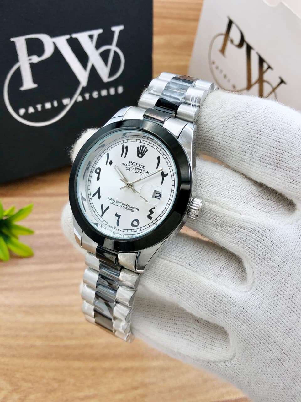 Stone Two Tone Model (Arabic White) Patni Watches