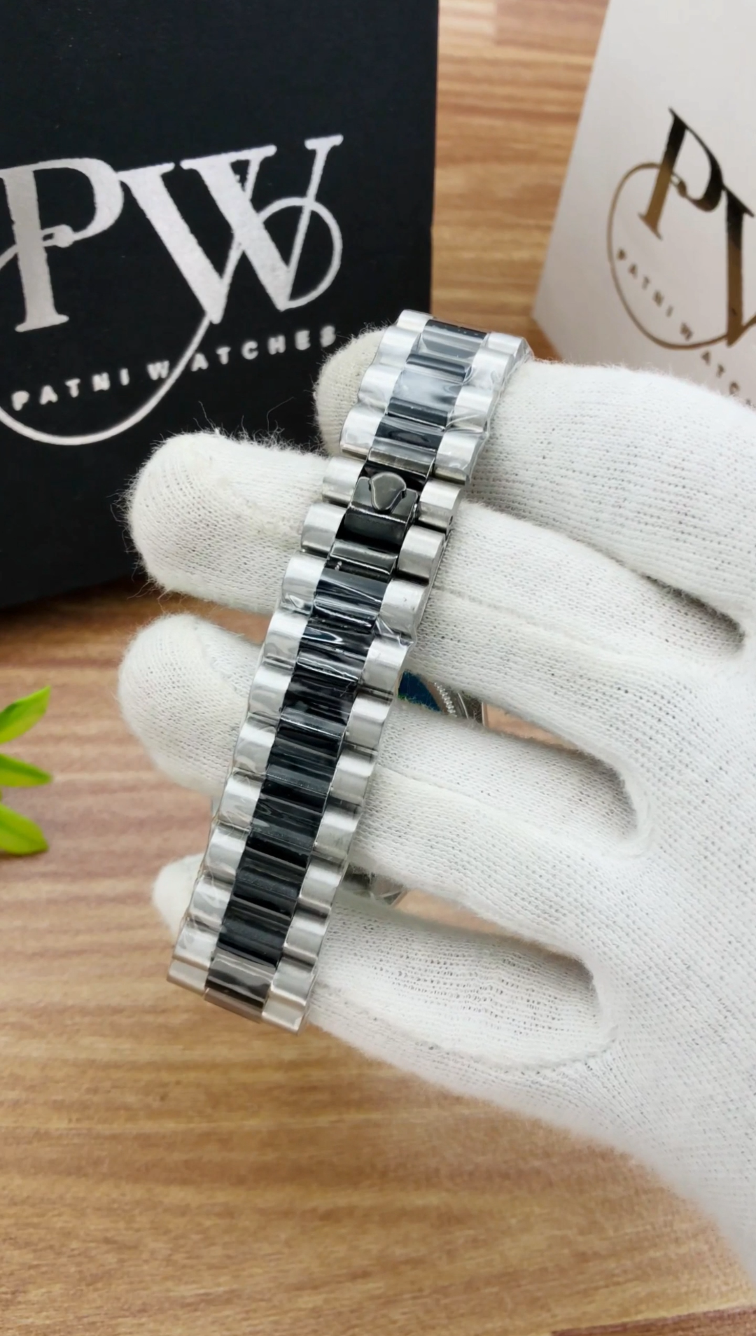 Stone Two Tone Model (Arabic White) Patni Watches