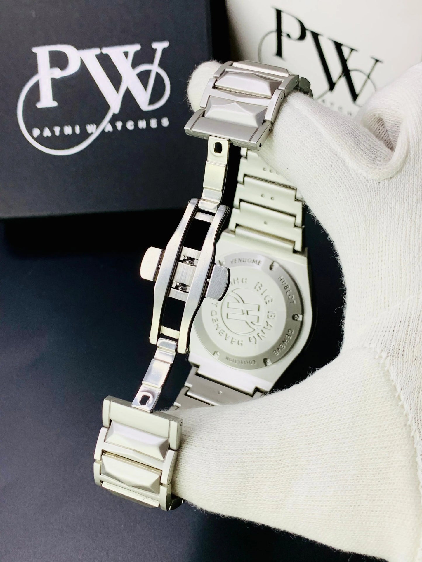 Skelton Silver Diamond Cut | Date Adjustment | Texture Chain Patni Watches