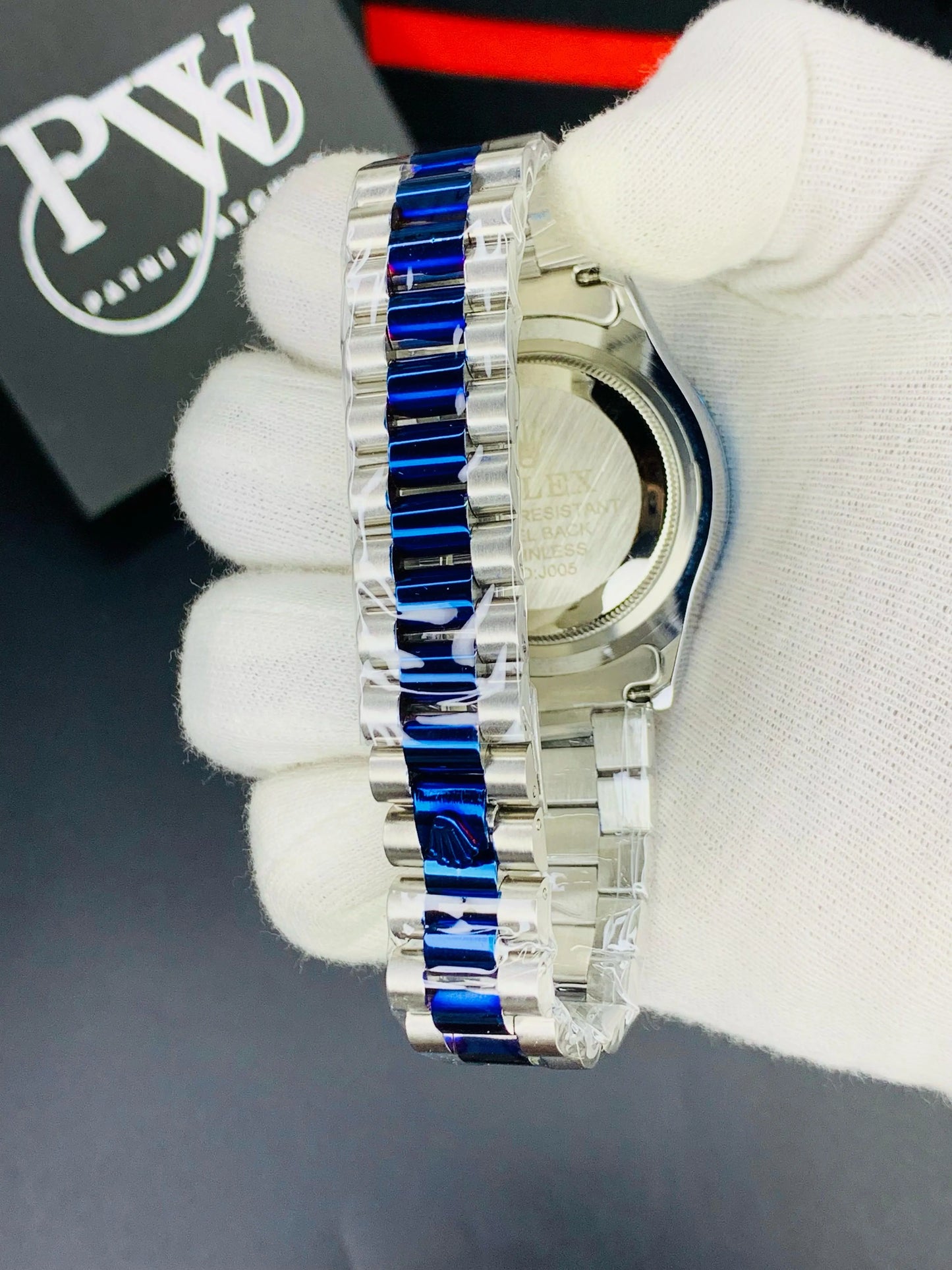 Stone Two Tone Model (Blue) Patni Watches