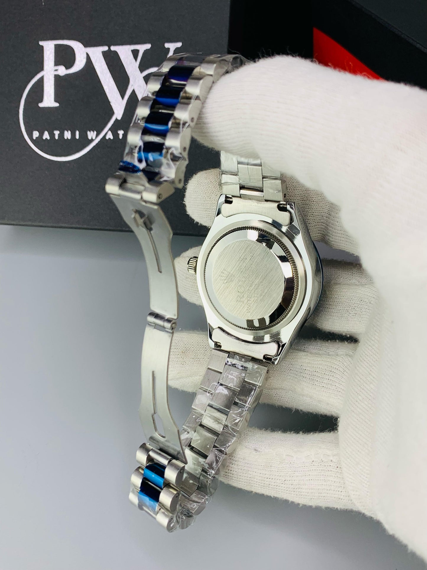 Blue Stone Two Tone Model Patni Watches