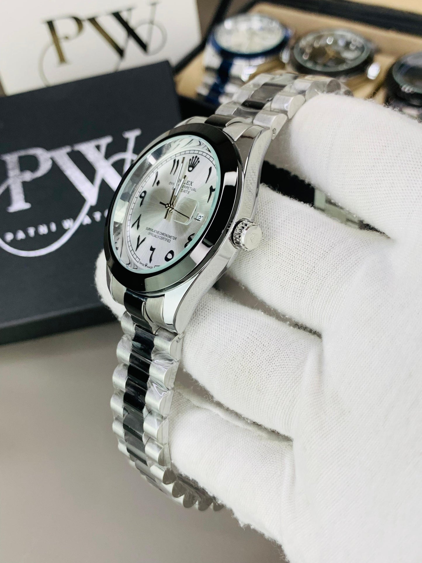 Arabic Two Tone Model (White) Patni Watches