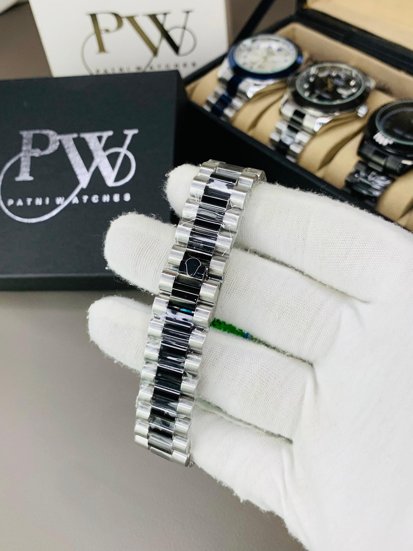 Arabic Two Tone Model (White) Patni Watches