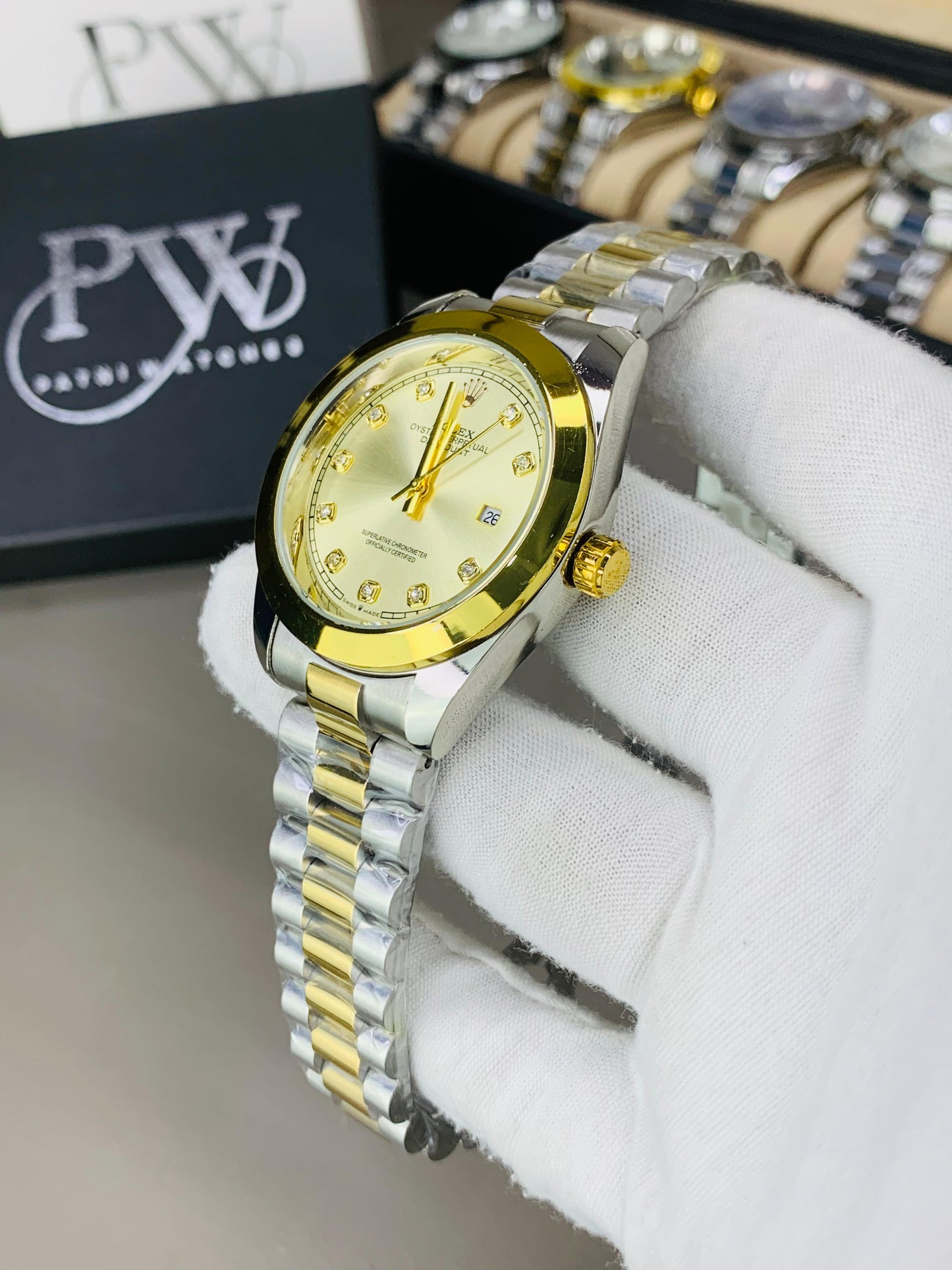 Stone Two Tone Model (Gold) Patni Watches
