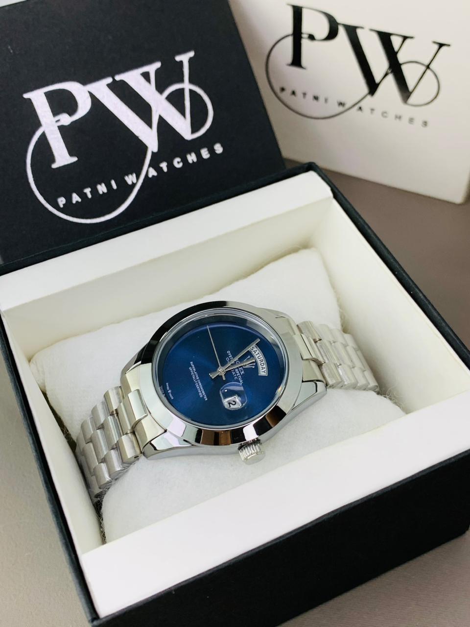 Branded Plain Dial (Blue) Patni Watches