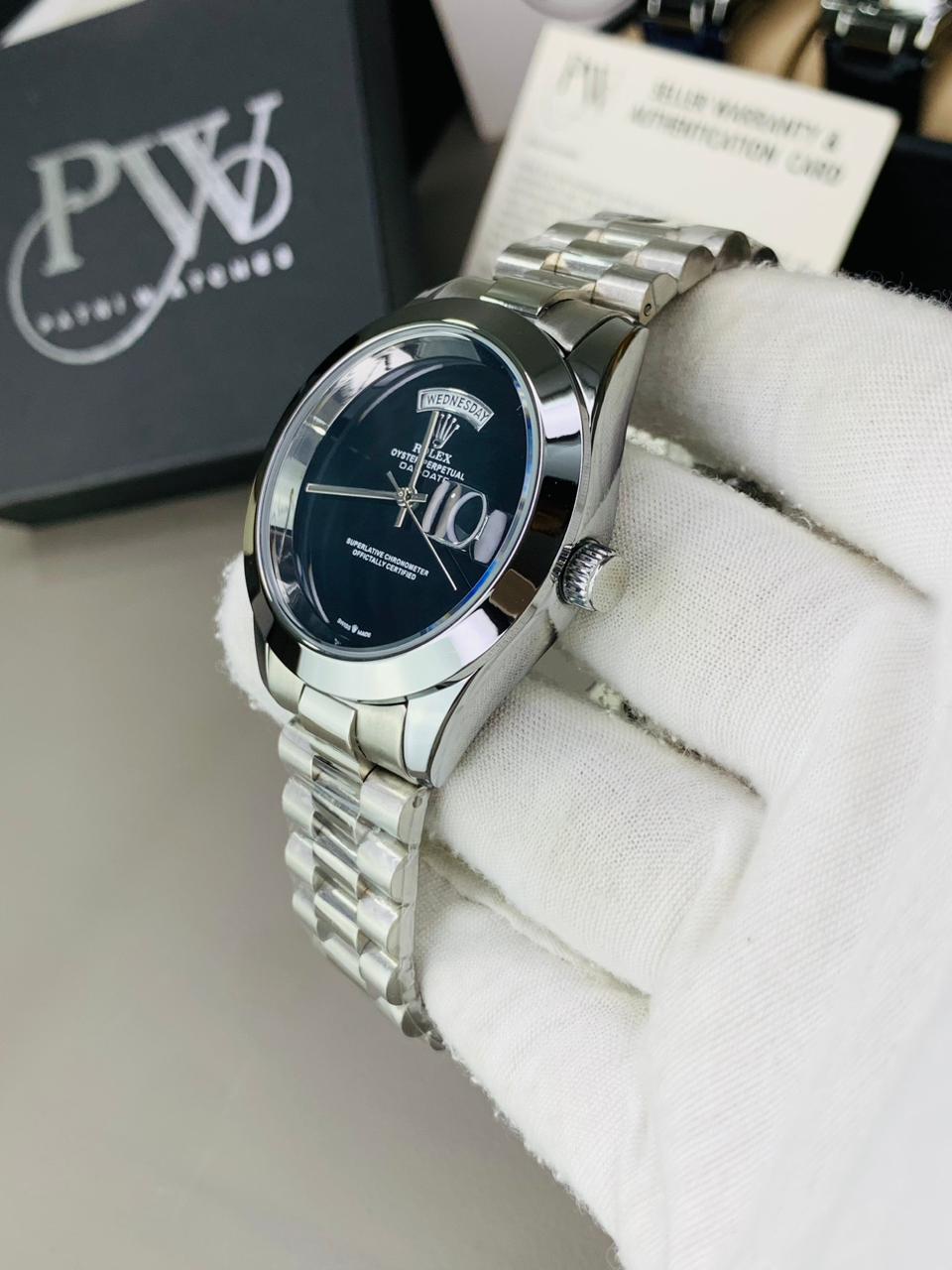 Branded Plain Dial (Black) Patni Watches