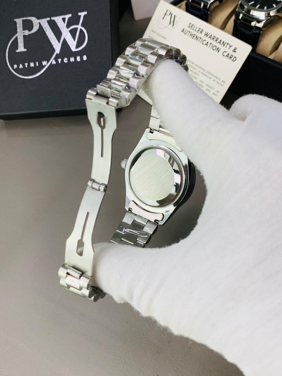 Branded Plain Dial (Black) Patni Watches