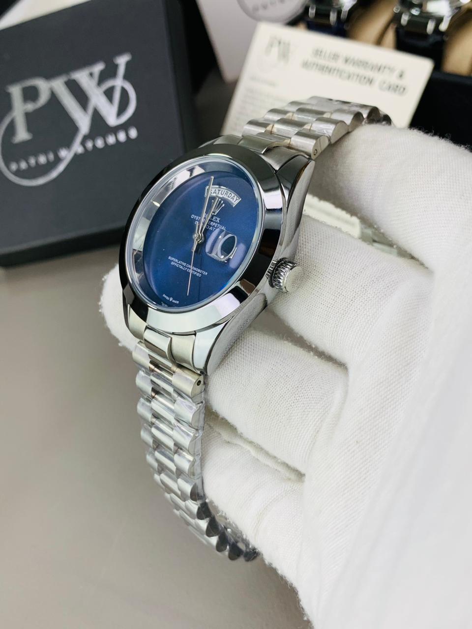 Branded Plain Dial (Blue) Patni Watches