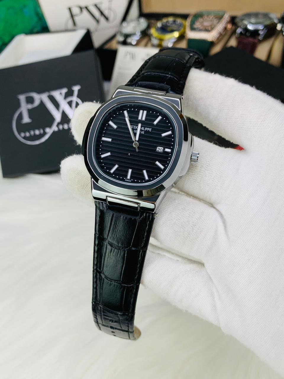 PP Leather Strap (Black) Patni Watches