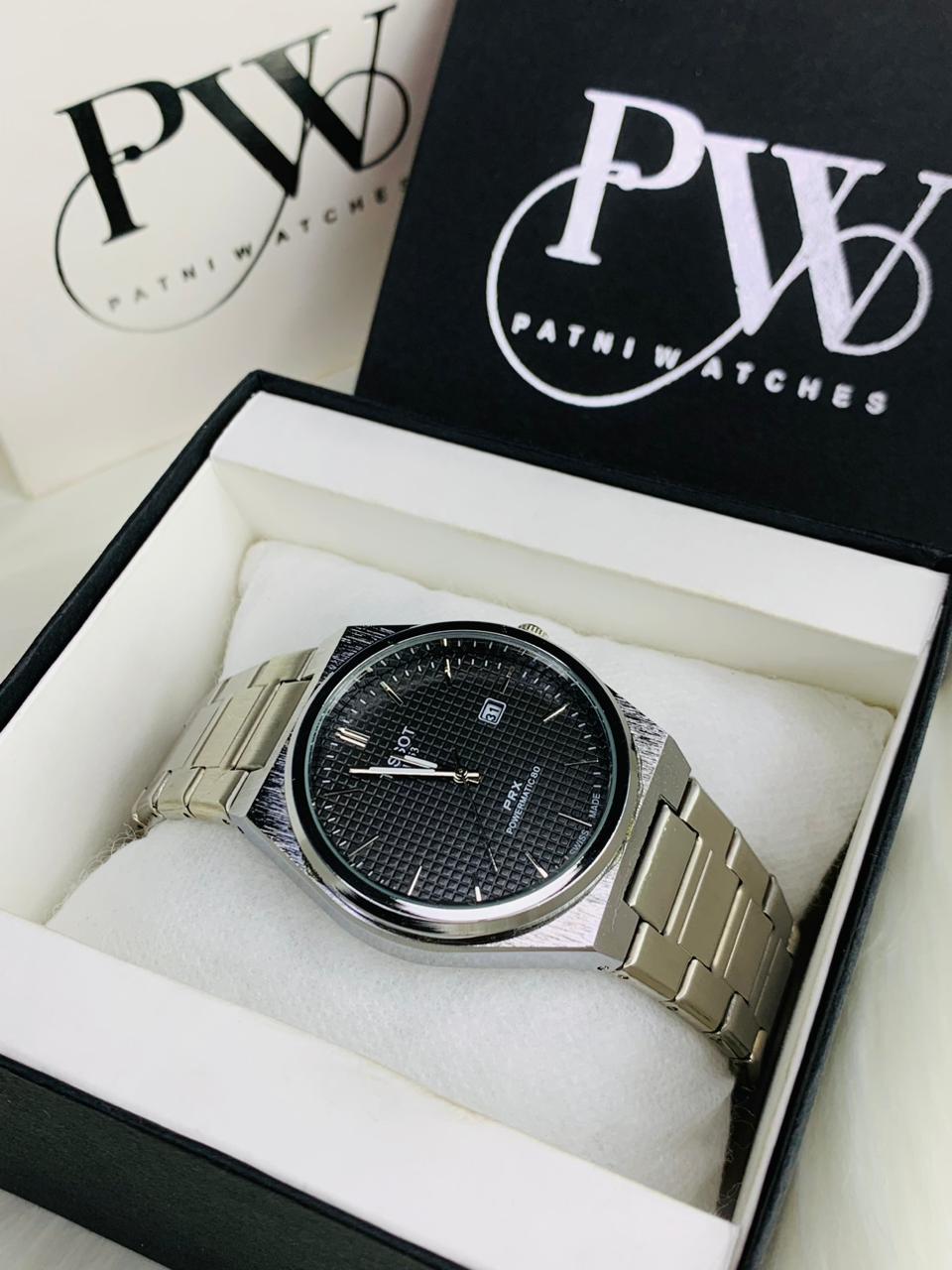 PRX Silver Model (Black) Patni Watches