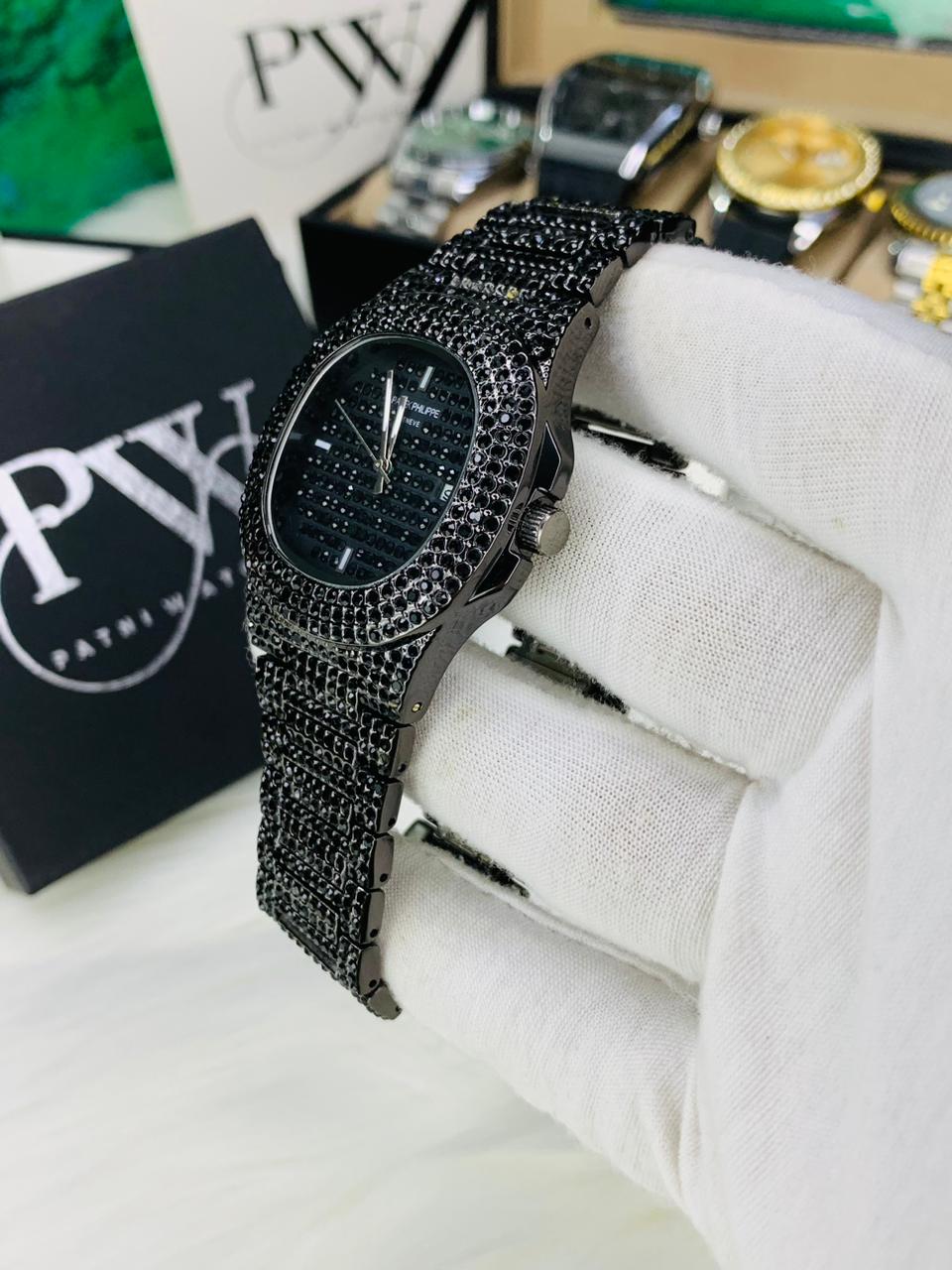 PP Full Stone Model (Black) Patni Watches