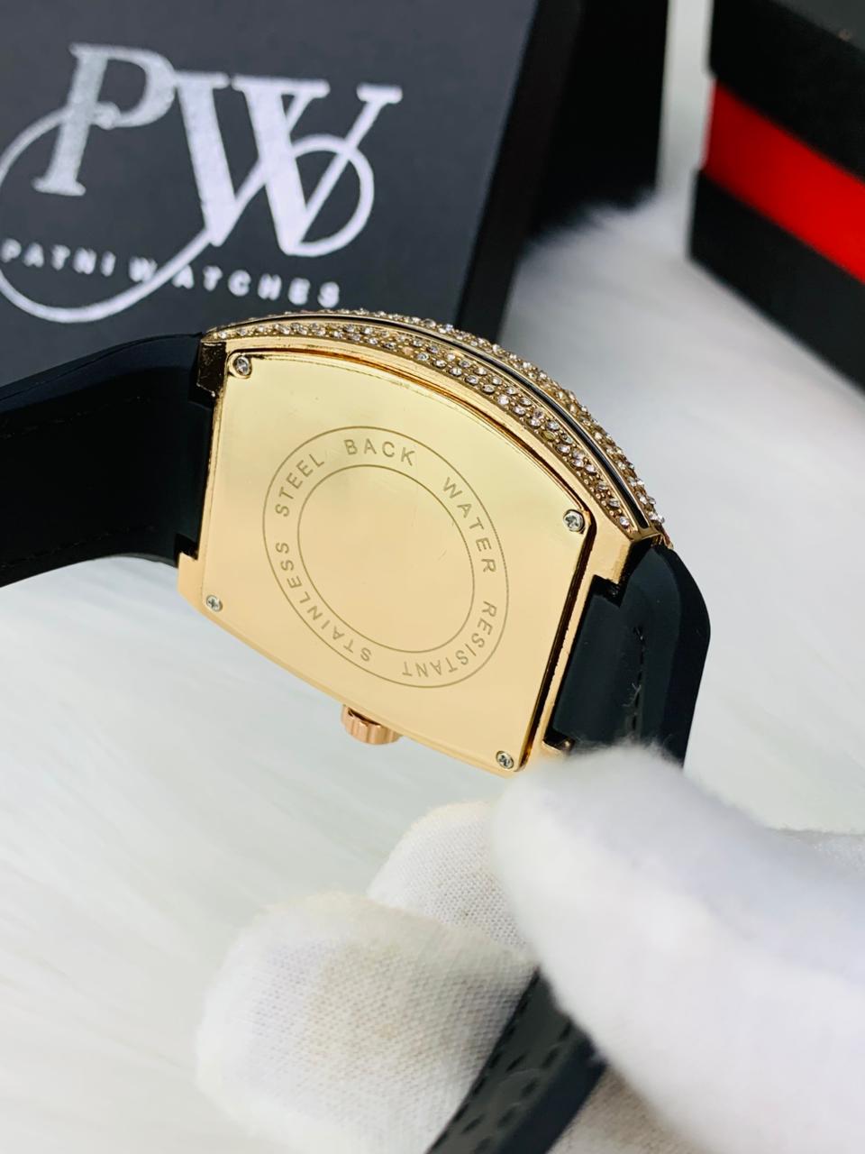 FM Full Stone Model (Black Rosegold) Patni Watches