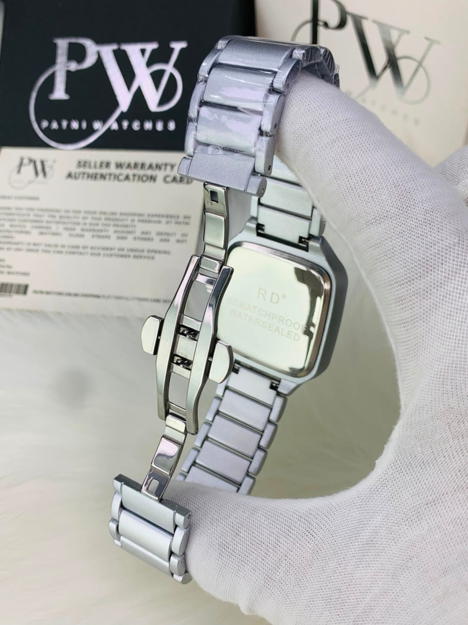 RD SQ Silver Model (Sea Green) Patni Watches