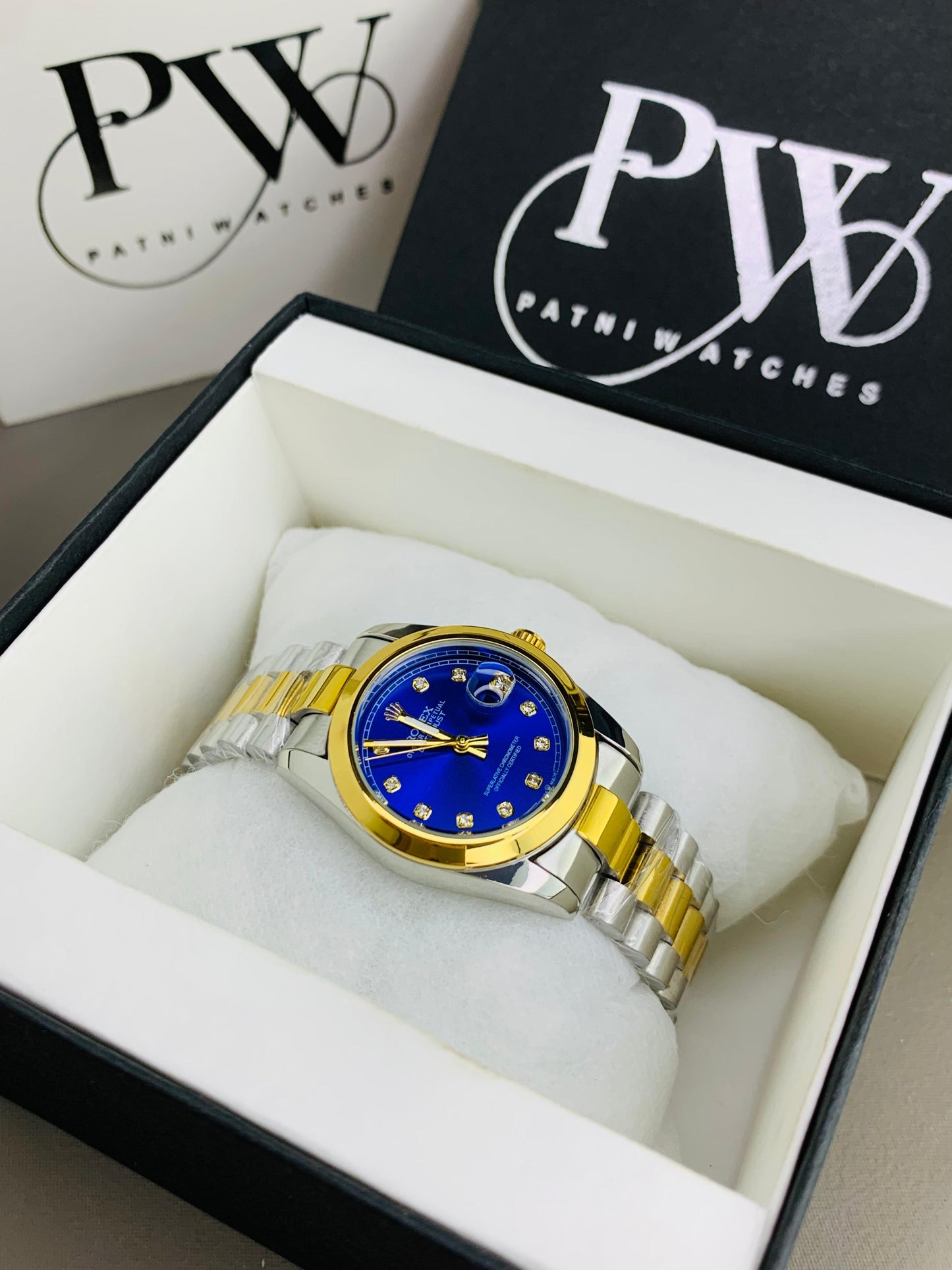 Ladies Stone Two Tone Model (Blue) Patni Watches