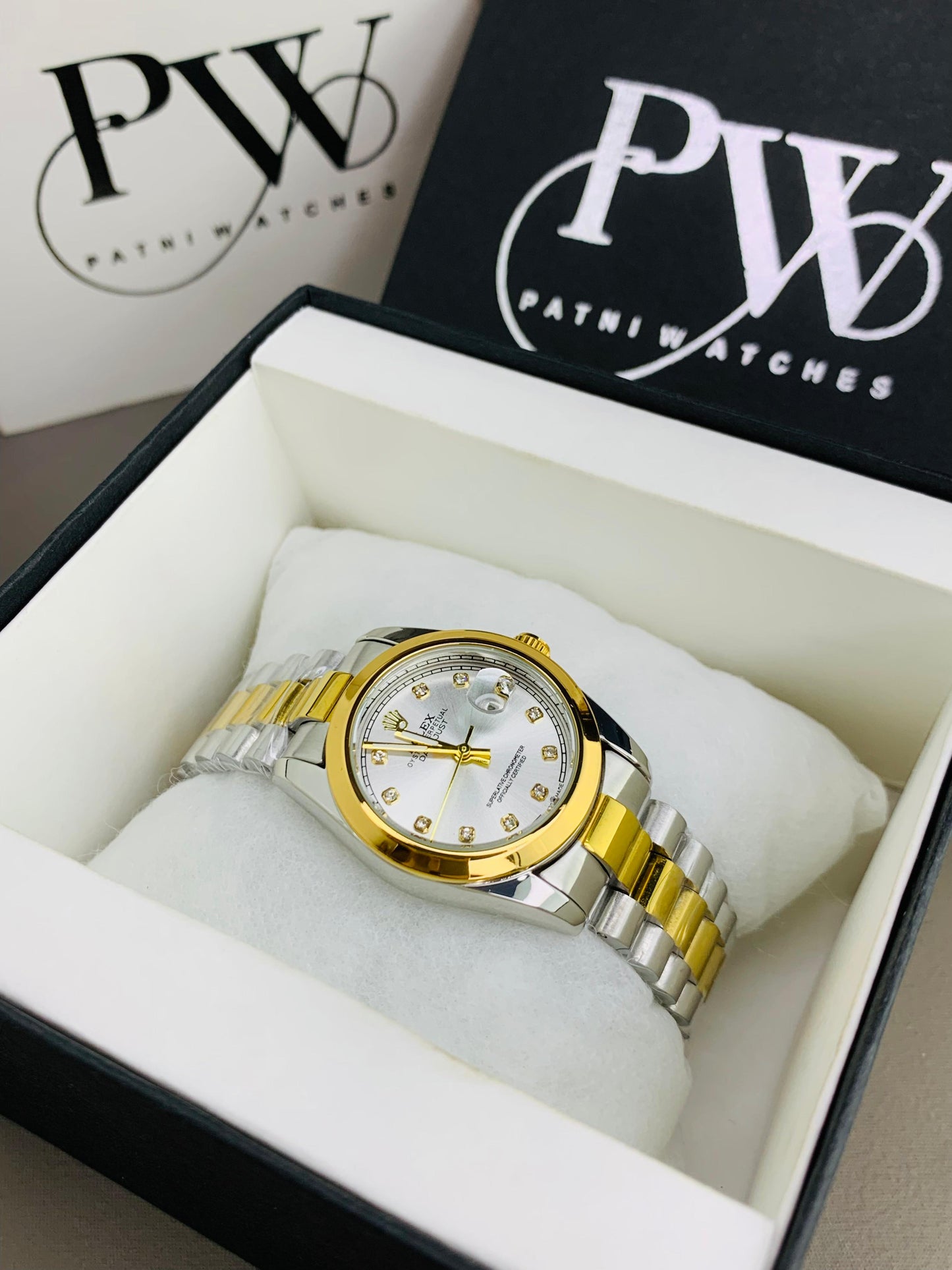 Ladies Stone Two Tone Model (Silver) Patni Watches