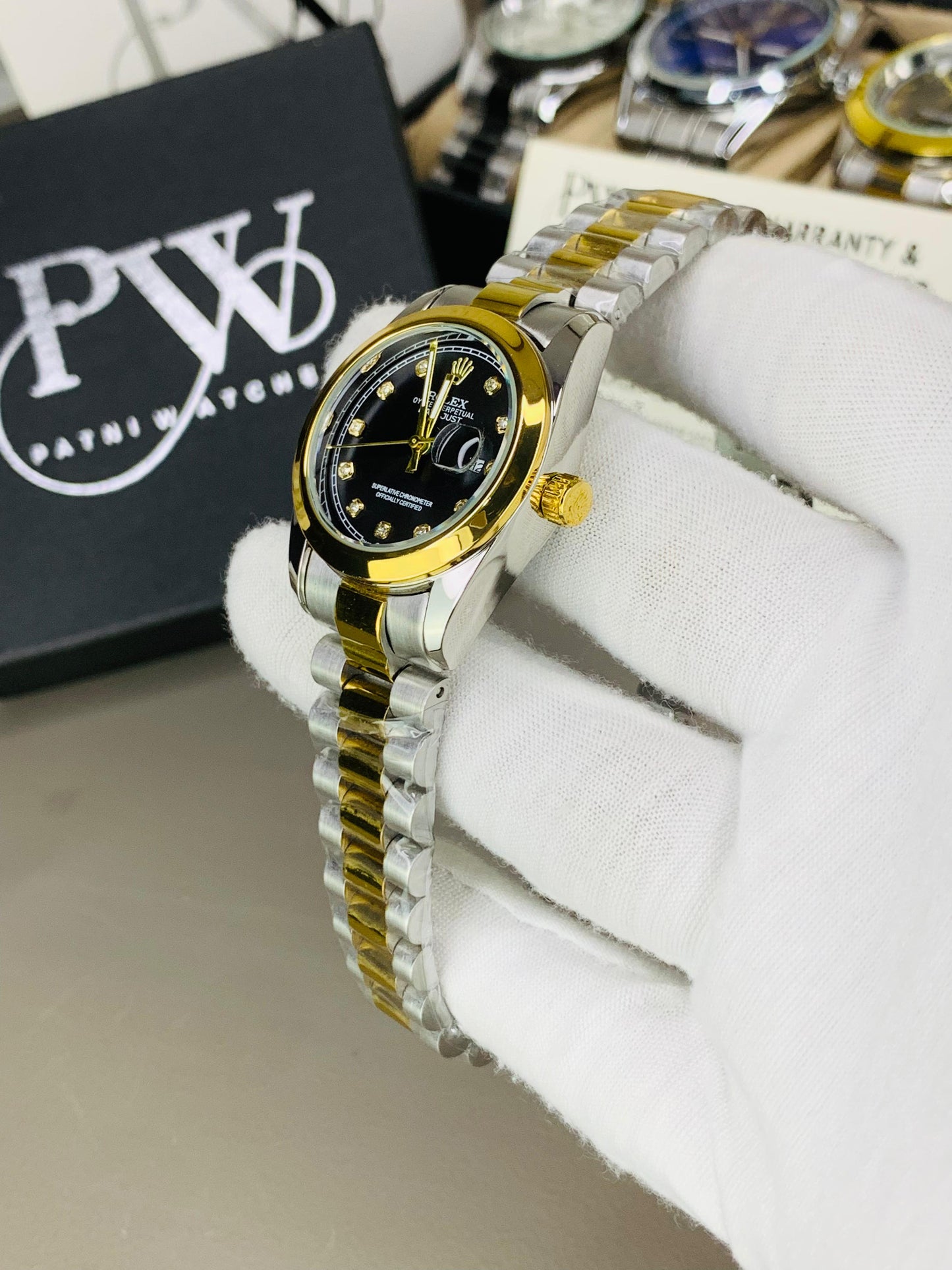 Ladies Stone Two Tone Model (Silver) Patni Watches