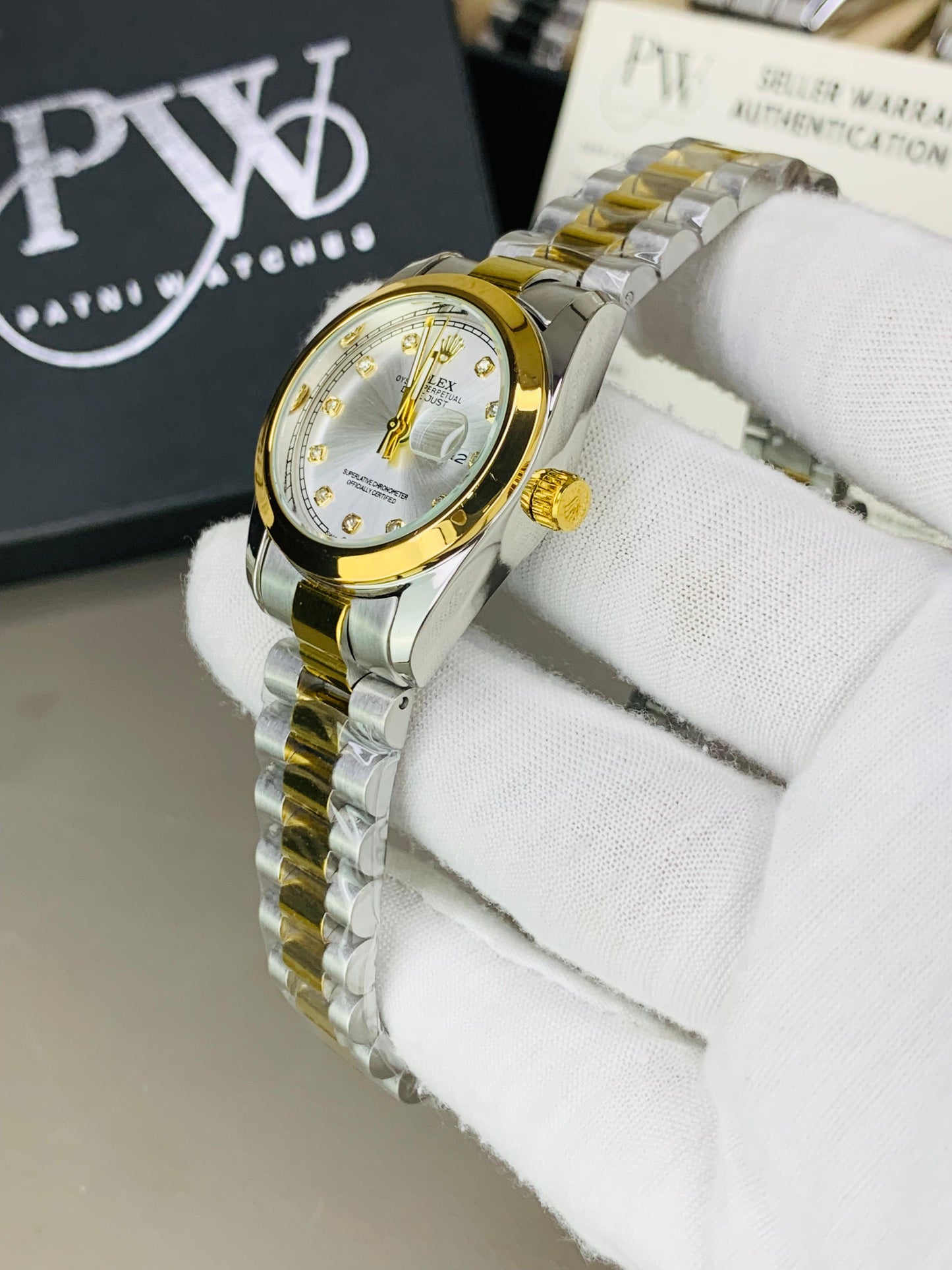Ladies Stone Two Tone Model (Silver) Patni Watches