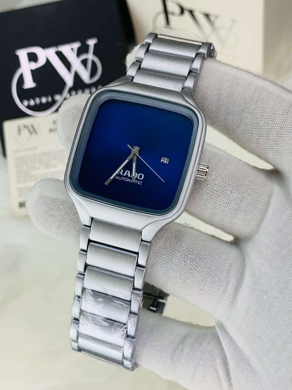 RD SQ Silver Model (Blue) Patni Watches