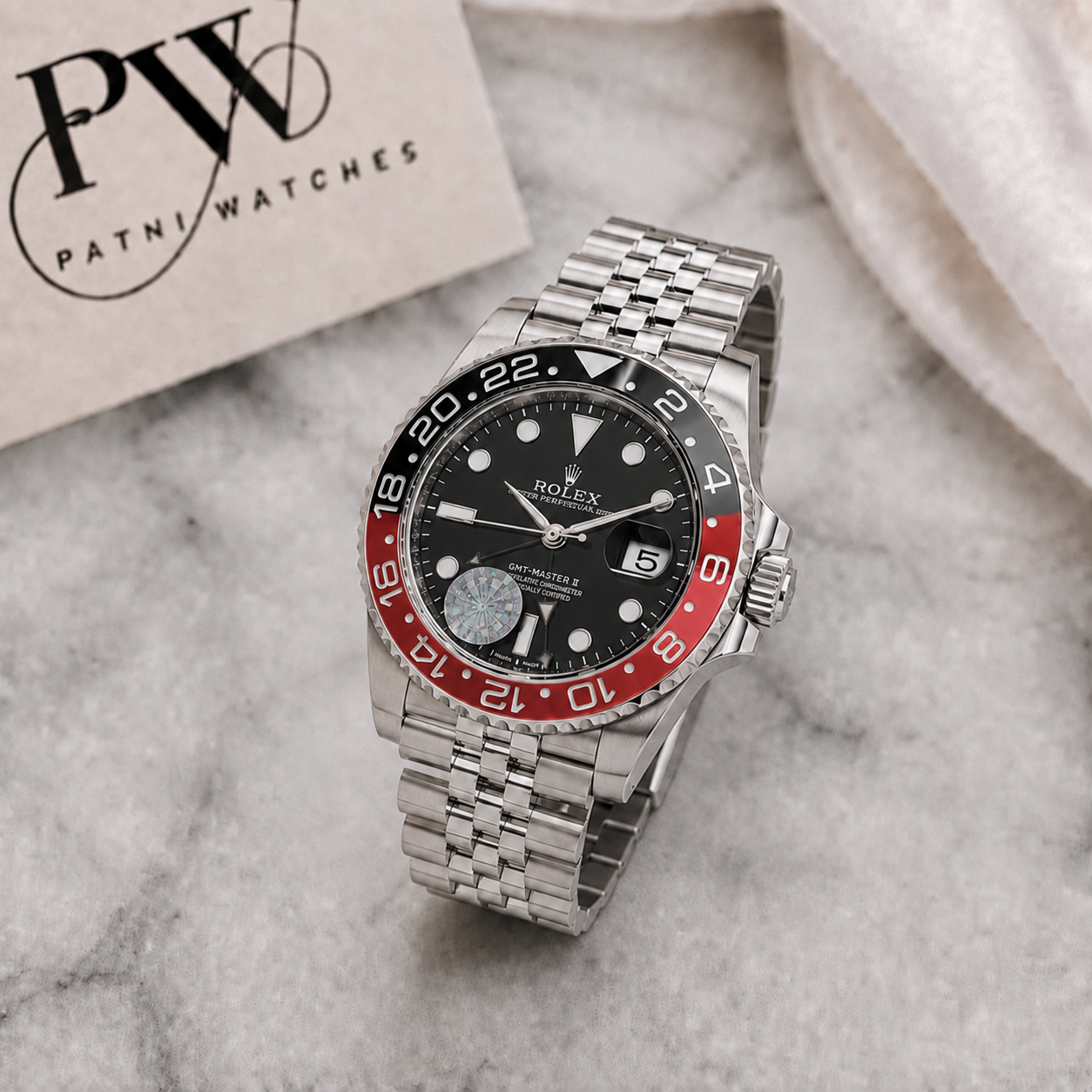 GMT Semi Auto Movement Jubilee Chain | Date Working (Coke) Patni Watches