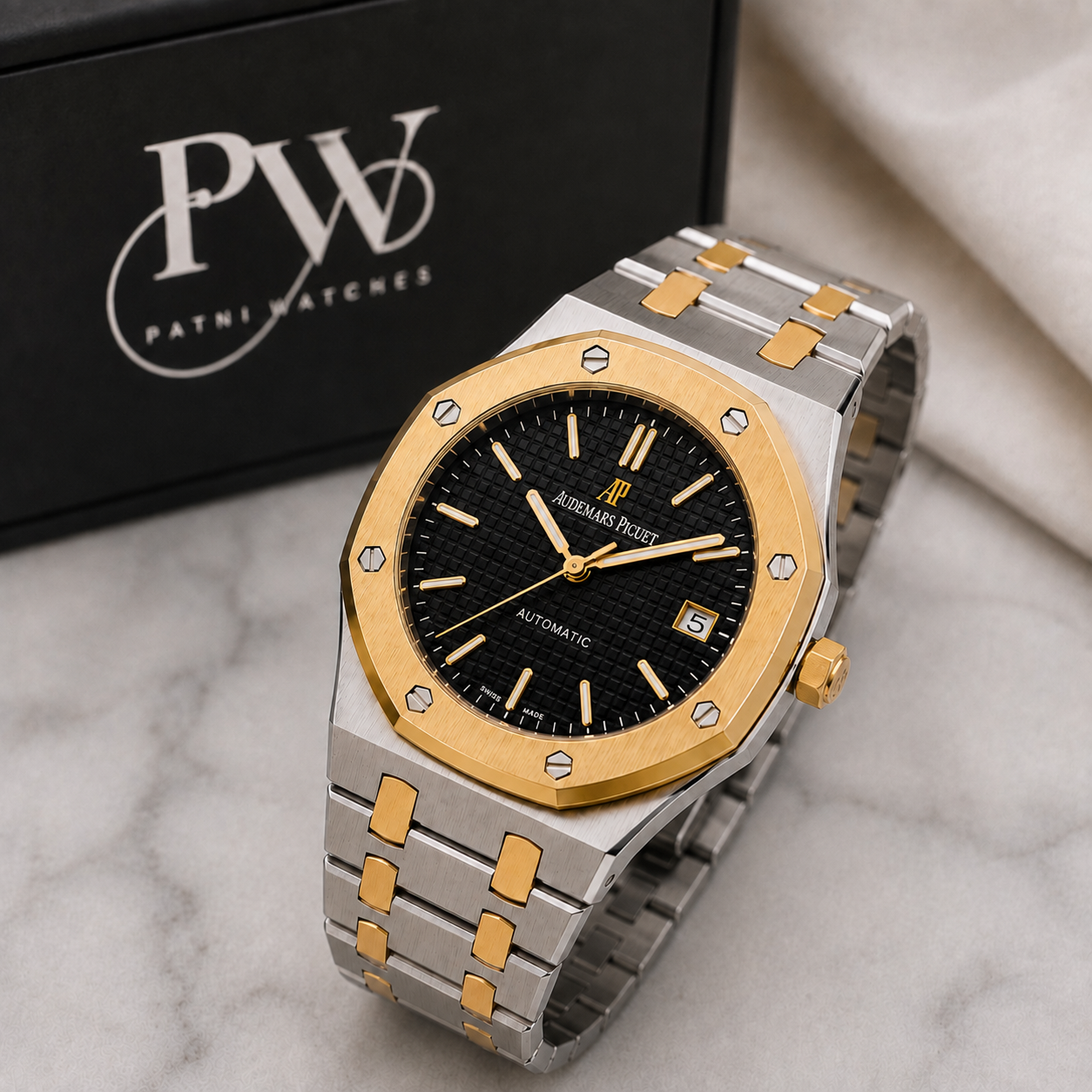 AP Royal Oak Two Tone (Black) Patni Watches