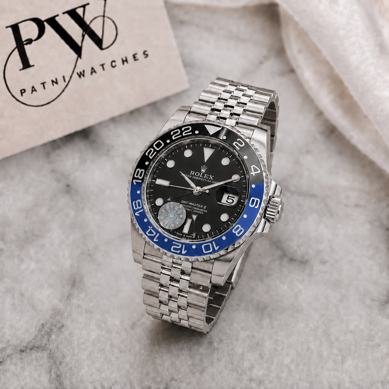 GMT Semi Auto Movement Jubilee Chain | Date Working (Batman) Patni Watches
