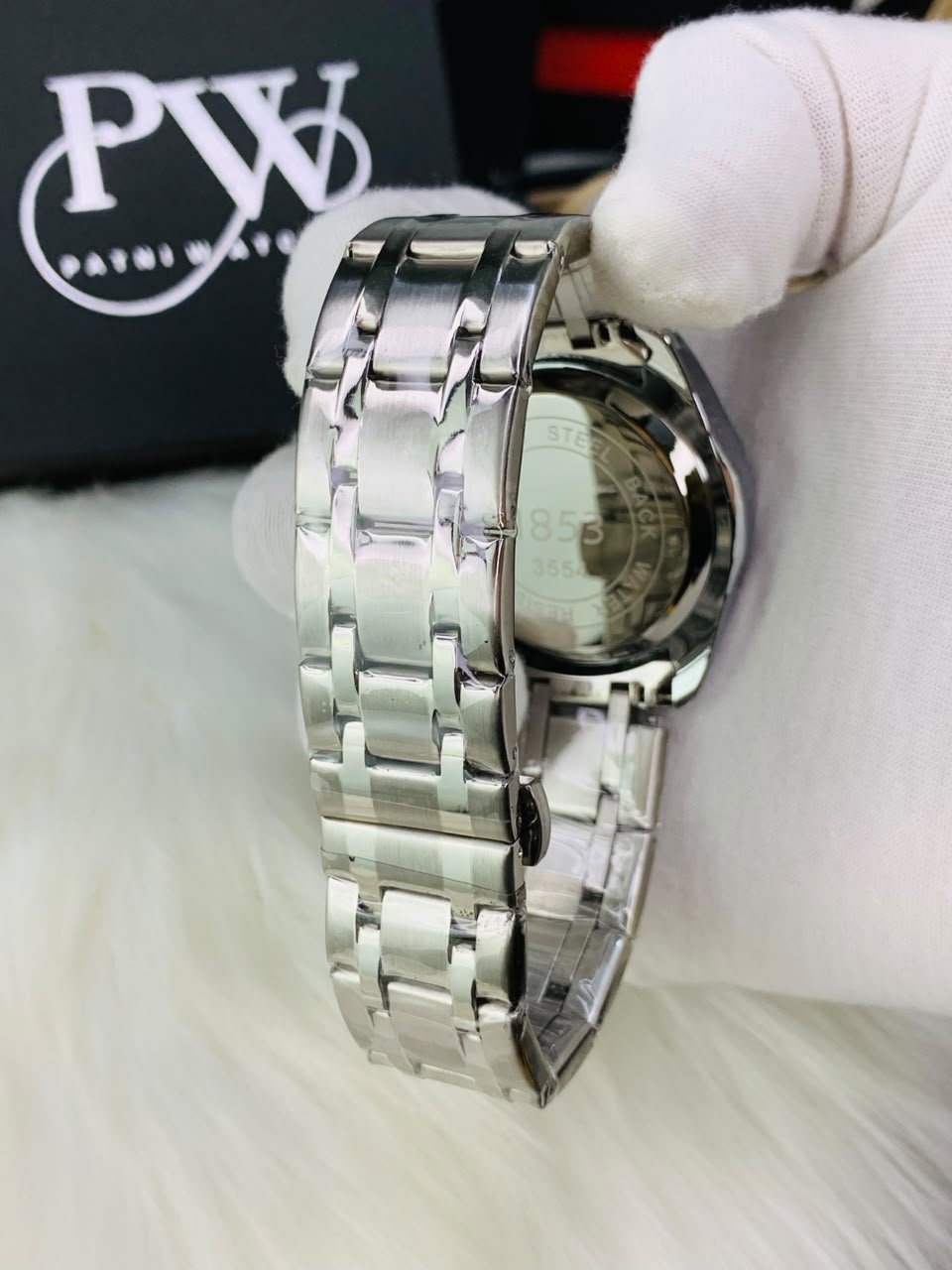 Silver Chronograph Chain Model (Black) Patni Watches