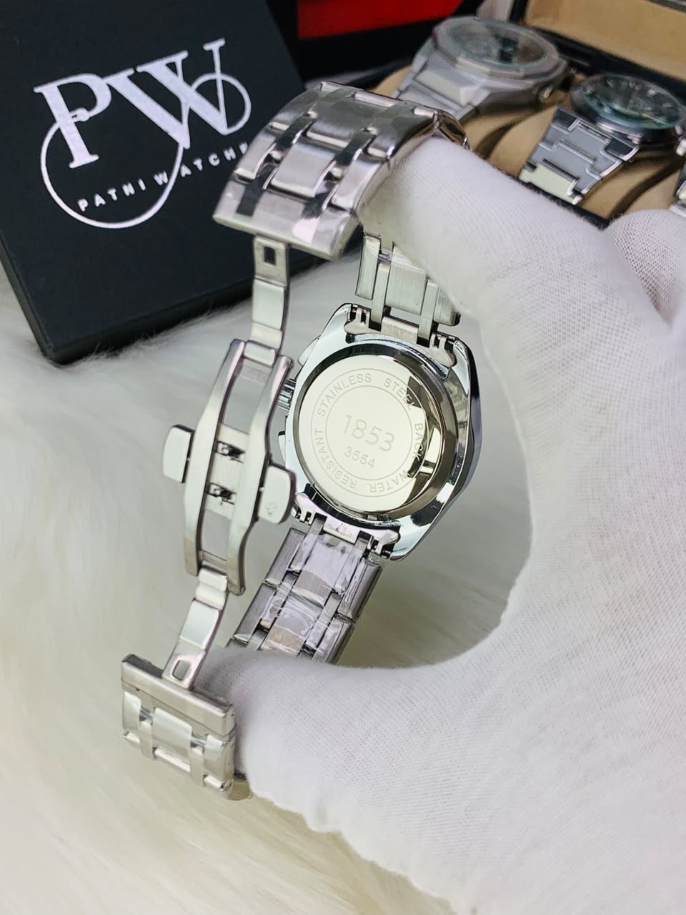 Silver Chronograph Chain Model (Black) Patni Watches
