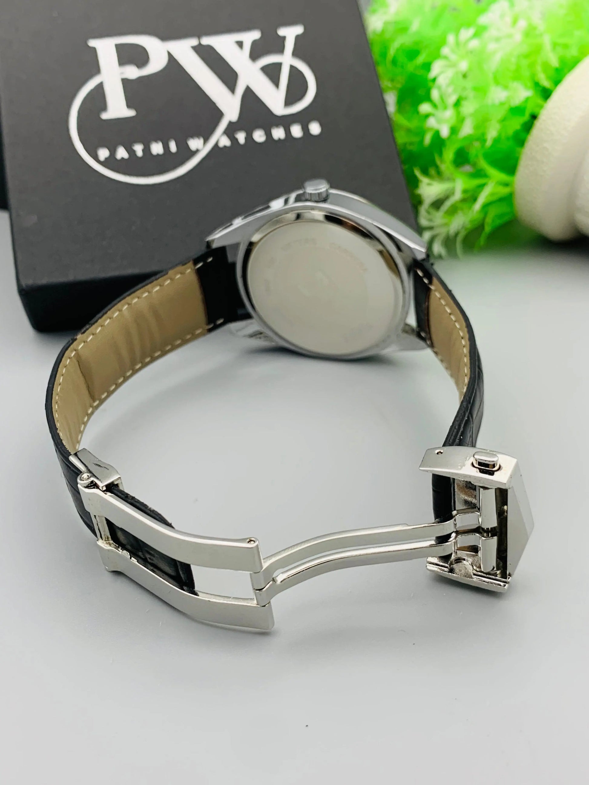 AA+ Silver Chronograph Model (Black) Patni Watches