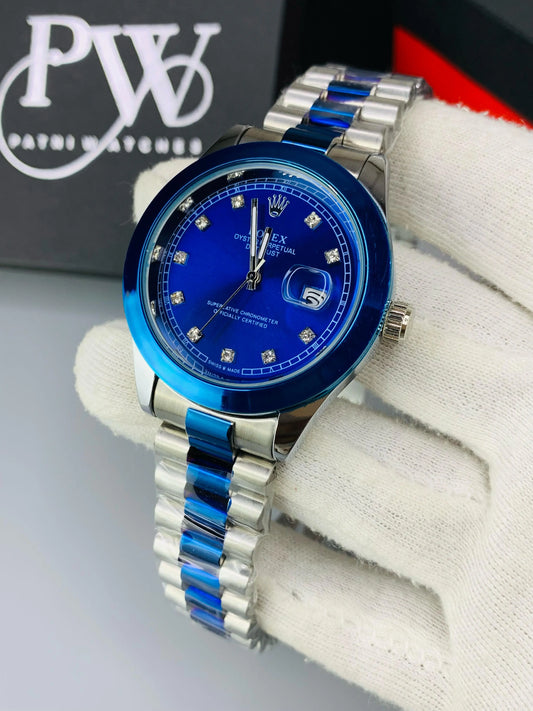 Blue Stone Two Tone Model Patni Watches