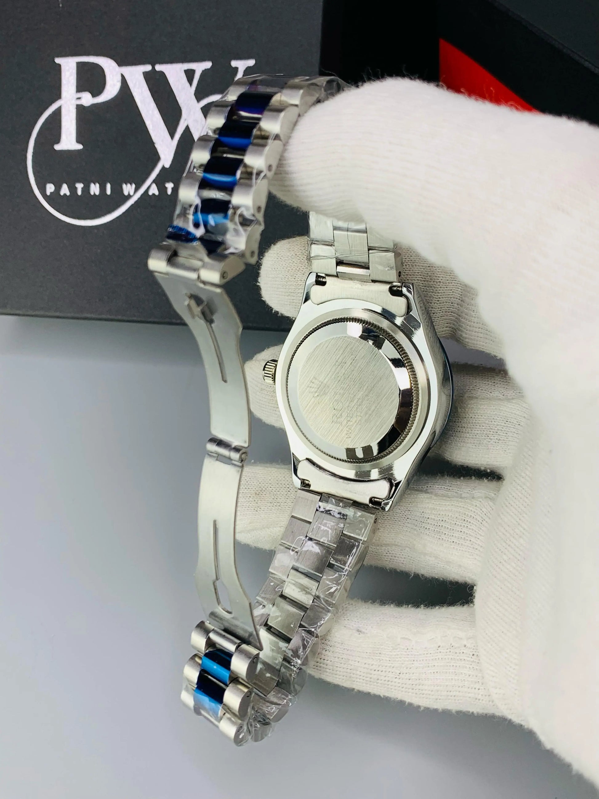 Blue Stone Two Tone Model Patni Watches