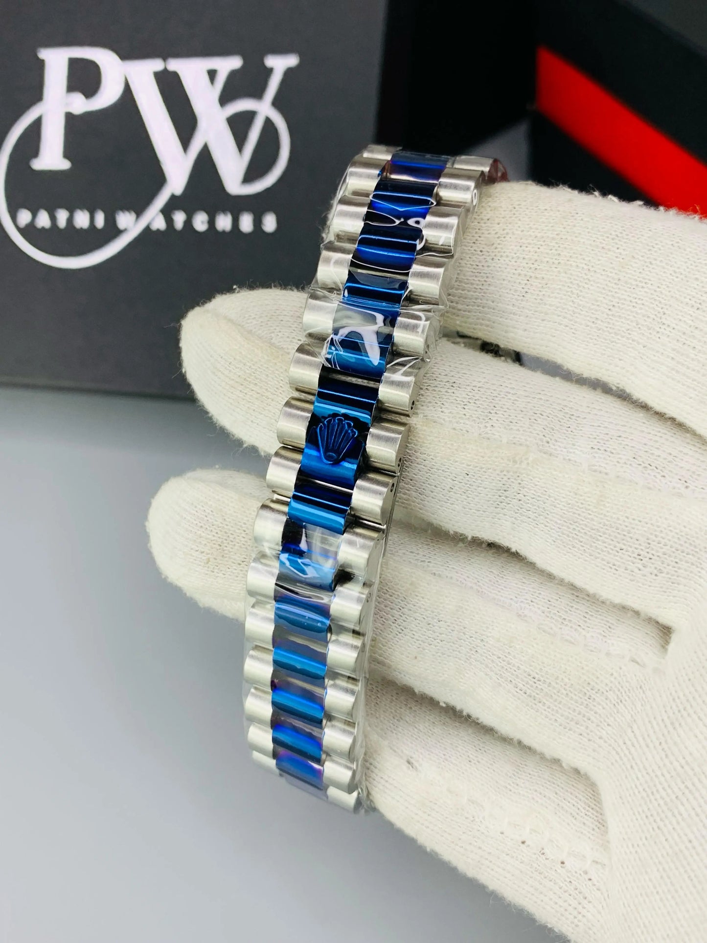 Blue Stone Two Tone Model Patni Watches