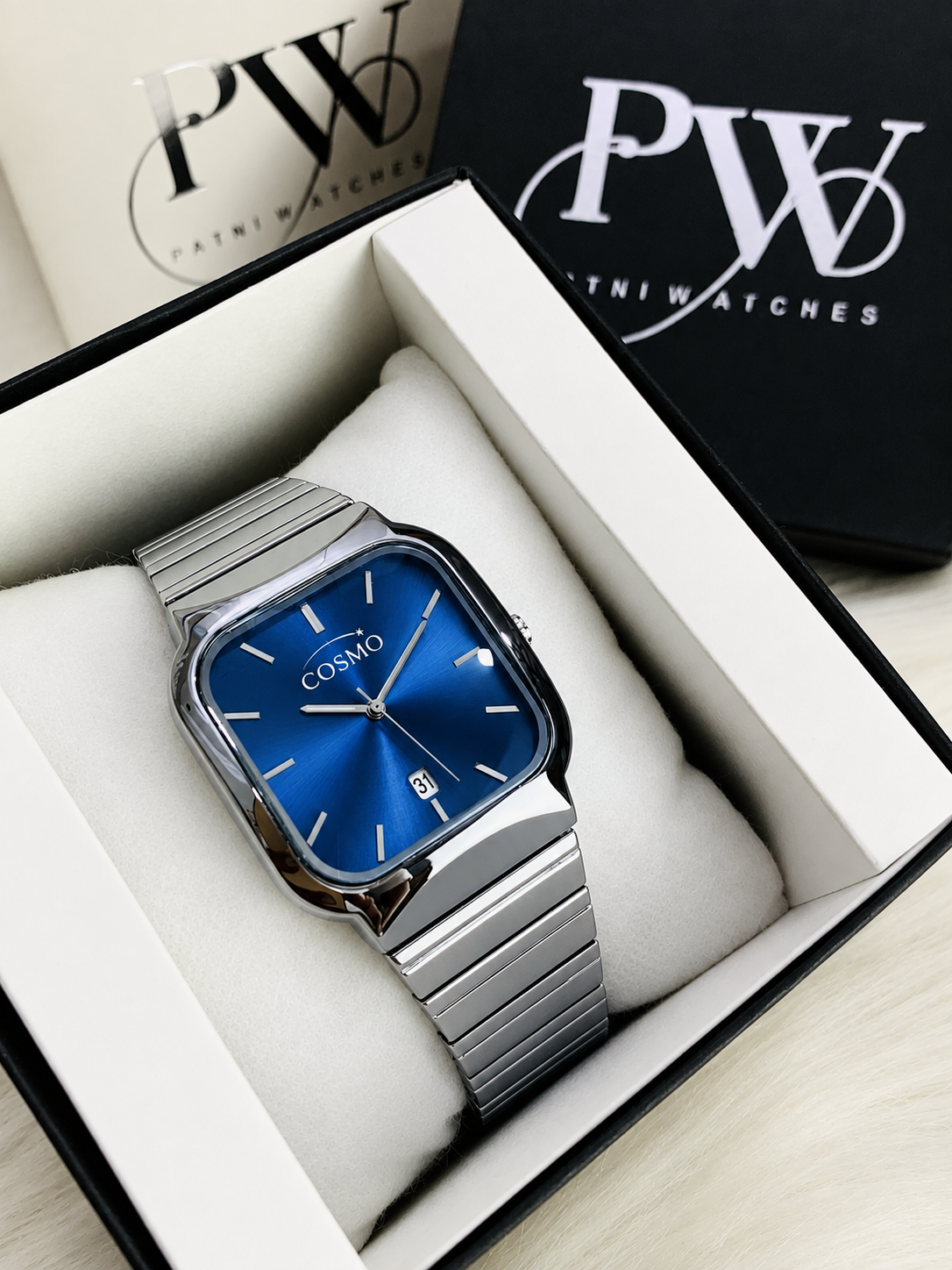 Cosmo Silver Model (Blue) Patni Watches