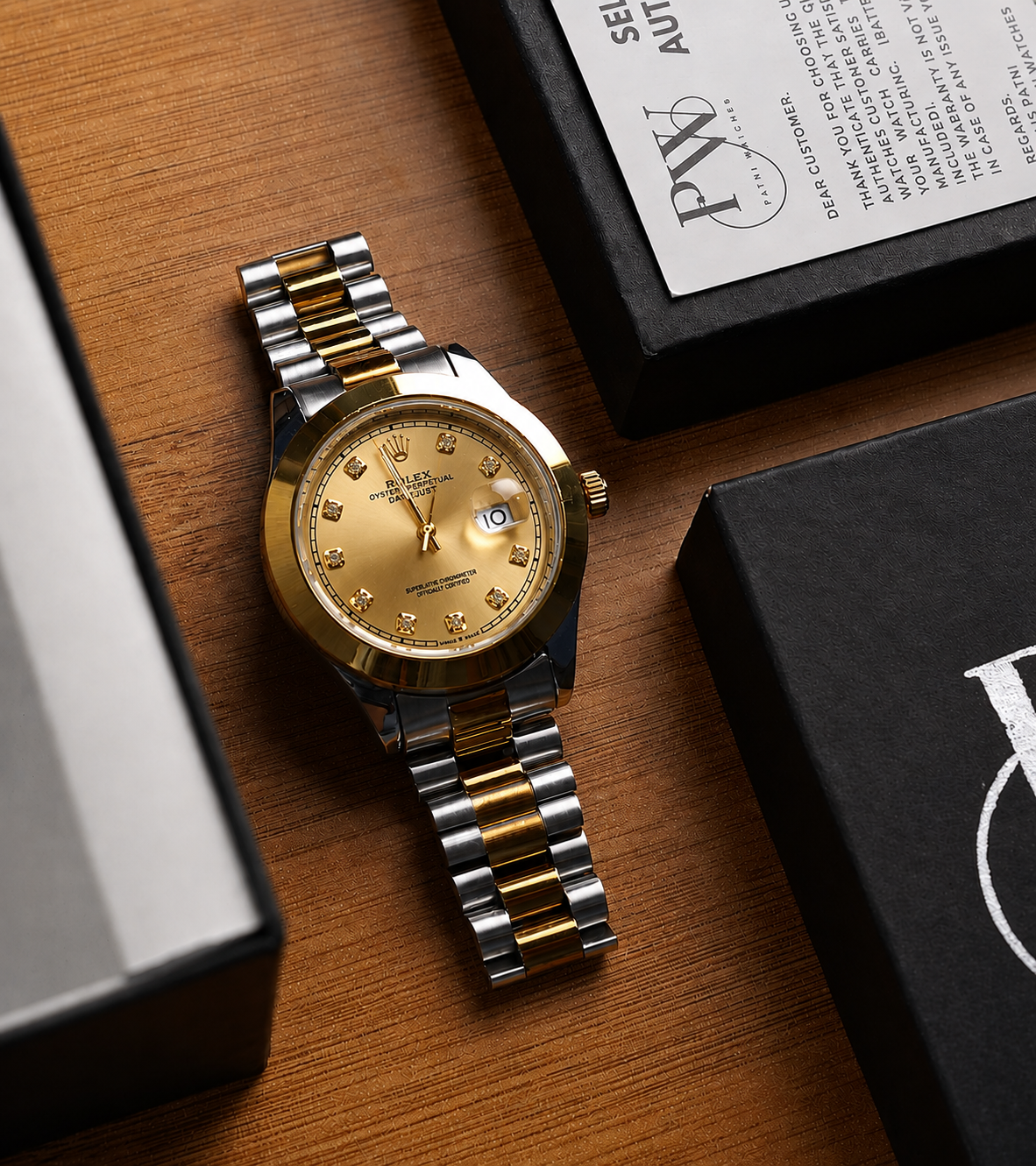 Stone Two Tone Model (Gold) Patni Watches