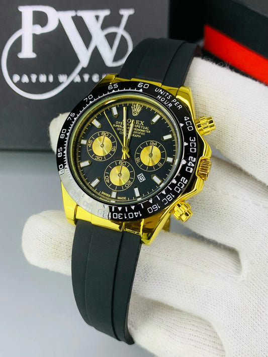 Daytona Stone Strap (Black Gold) Patni Watches