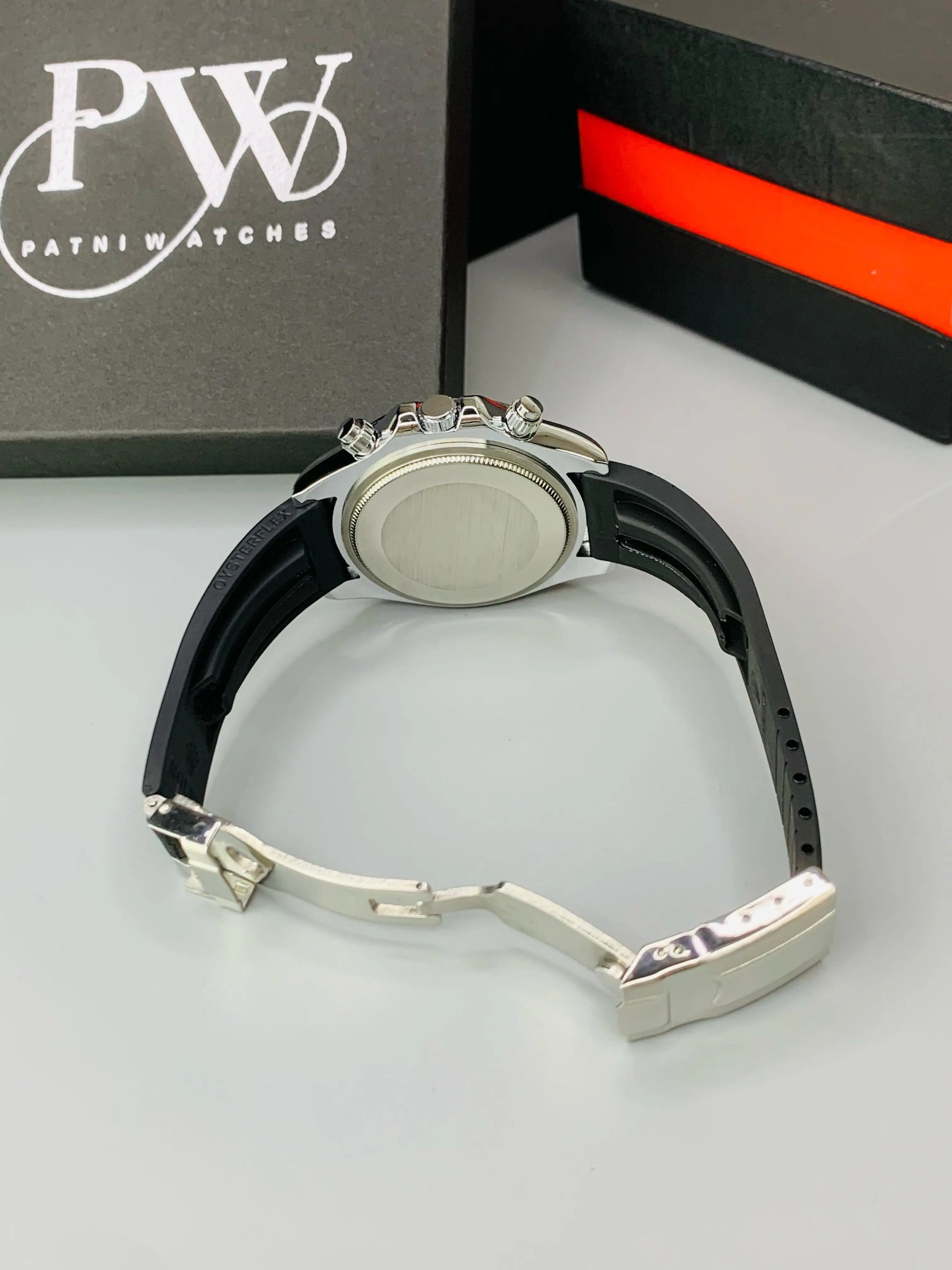 Daytona Stone Strap (Black Silver) Patni Watches