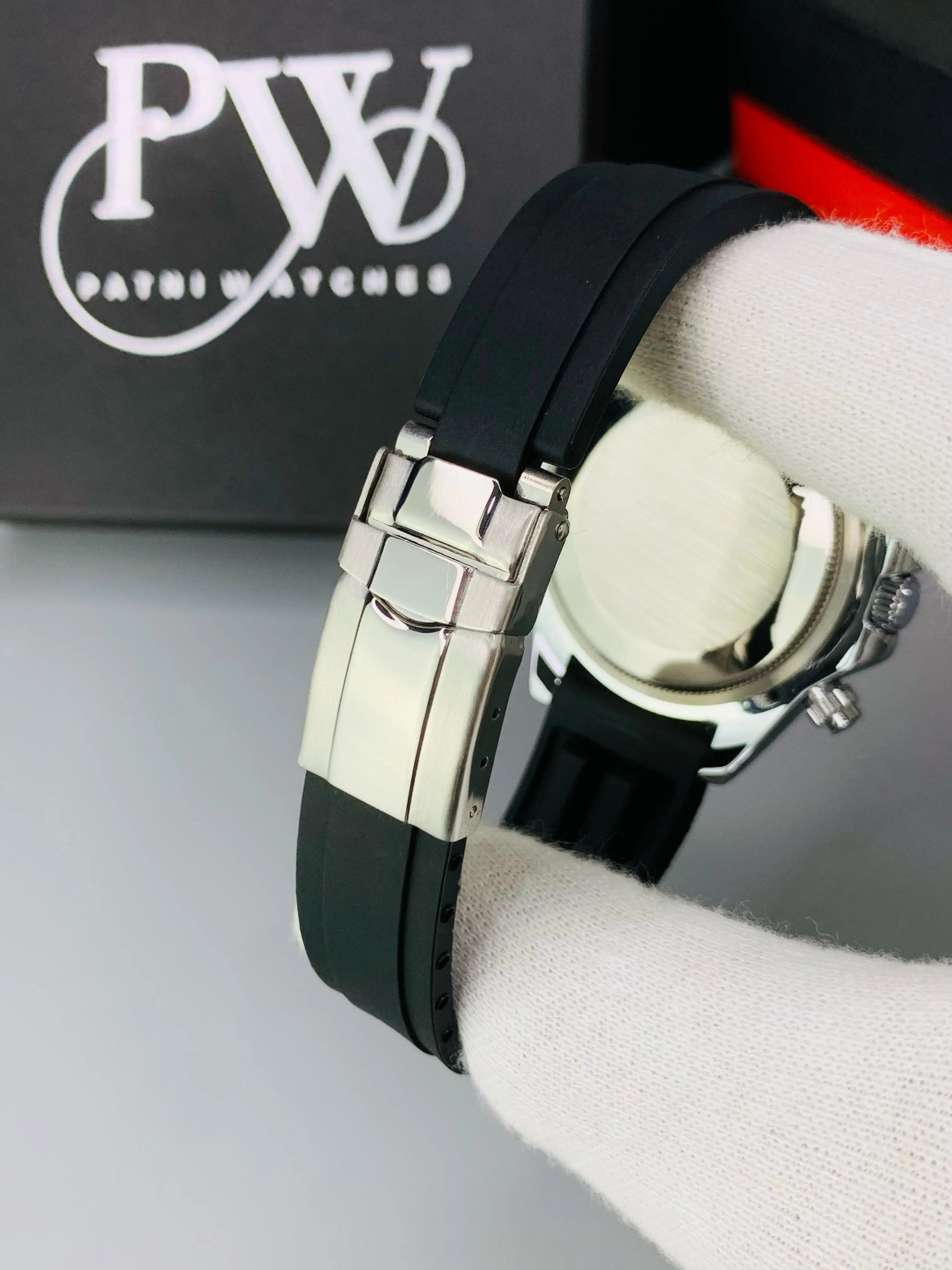 Daytona Stone Strap (Black Silver) Patni Watches