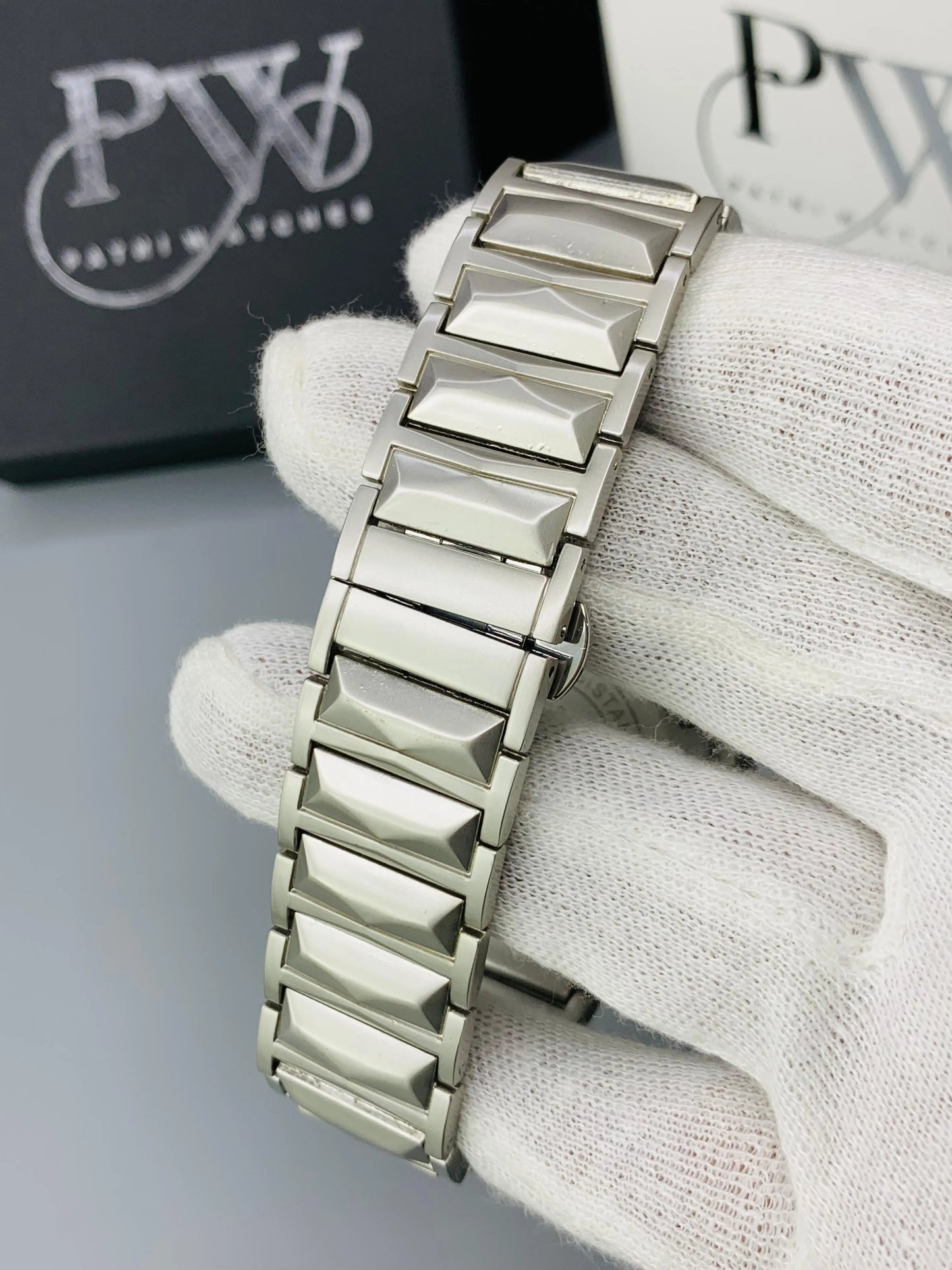 Diamond Cut | Date Adjustment | Texture Chain (Silver) Patni Watches