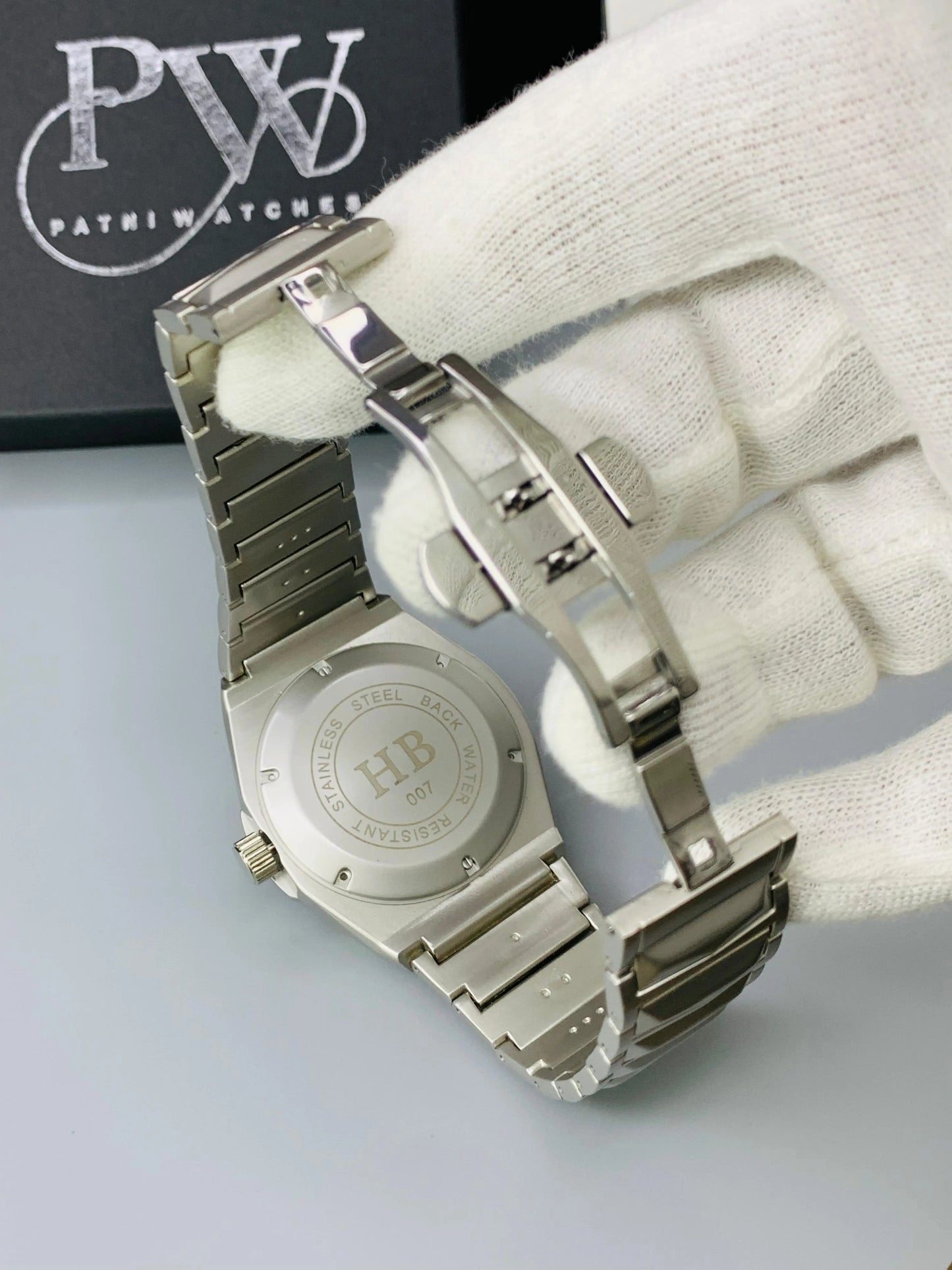Diamond Cut | Date Adjustment | Texture Chain (Silver) Patni Watches