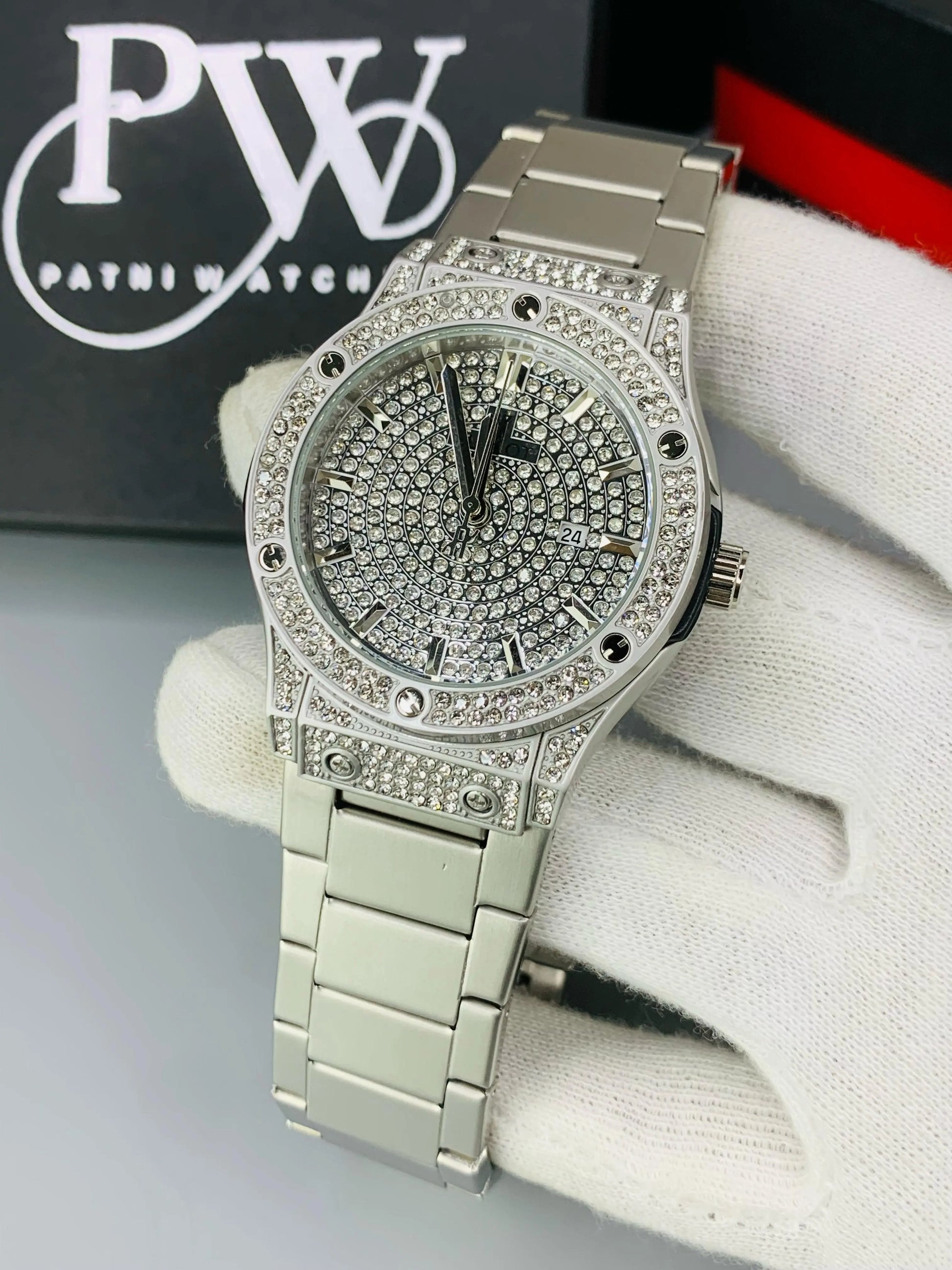 HB Full Stone Model (Grey) Patni Watches