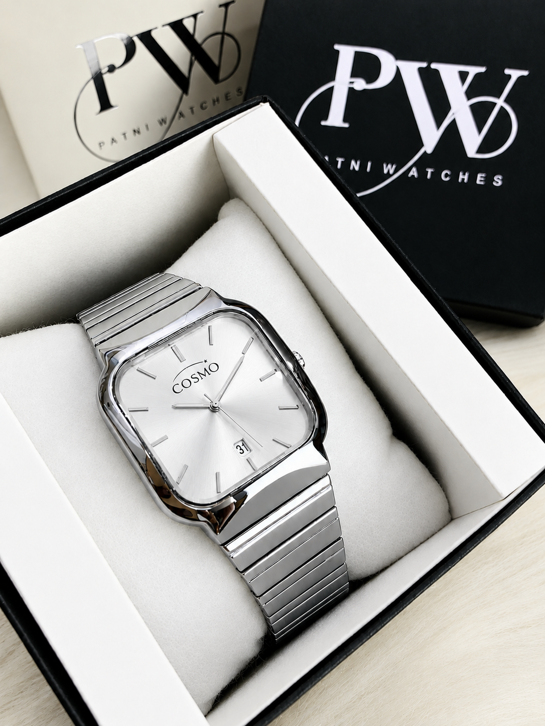 Cosmo Silver Model (White) Patni Watches