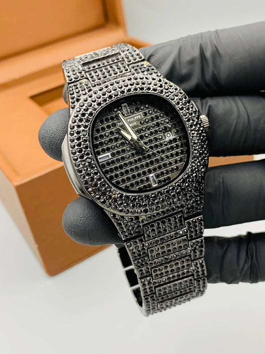 PP Full Stone Model (Black) Patni Watches