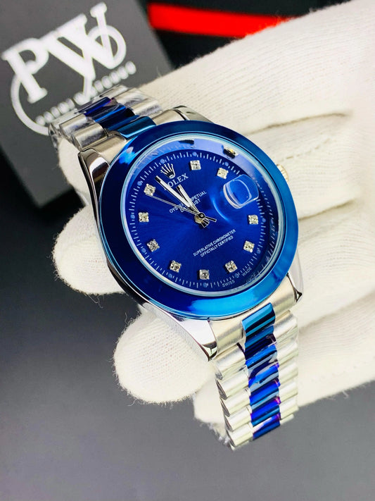 Stone Two Tone Model (Blue) Patni Watches